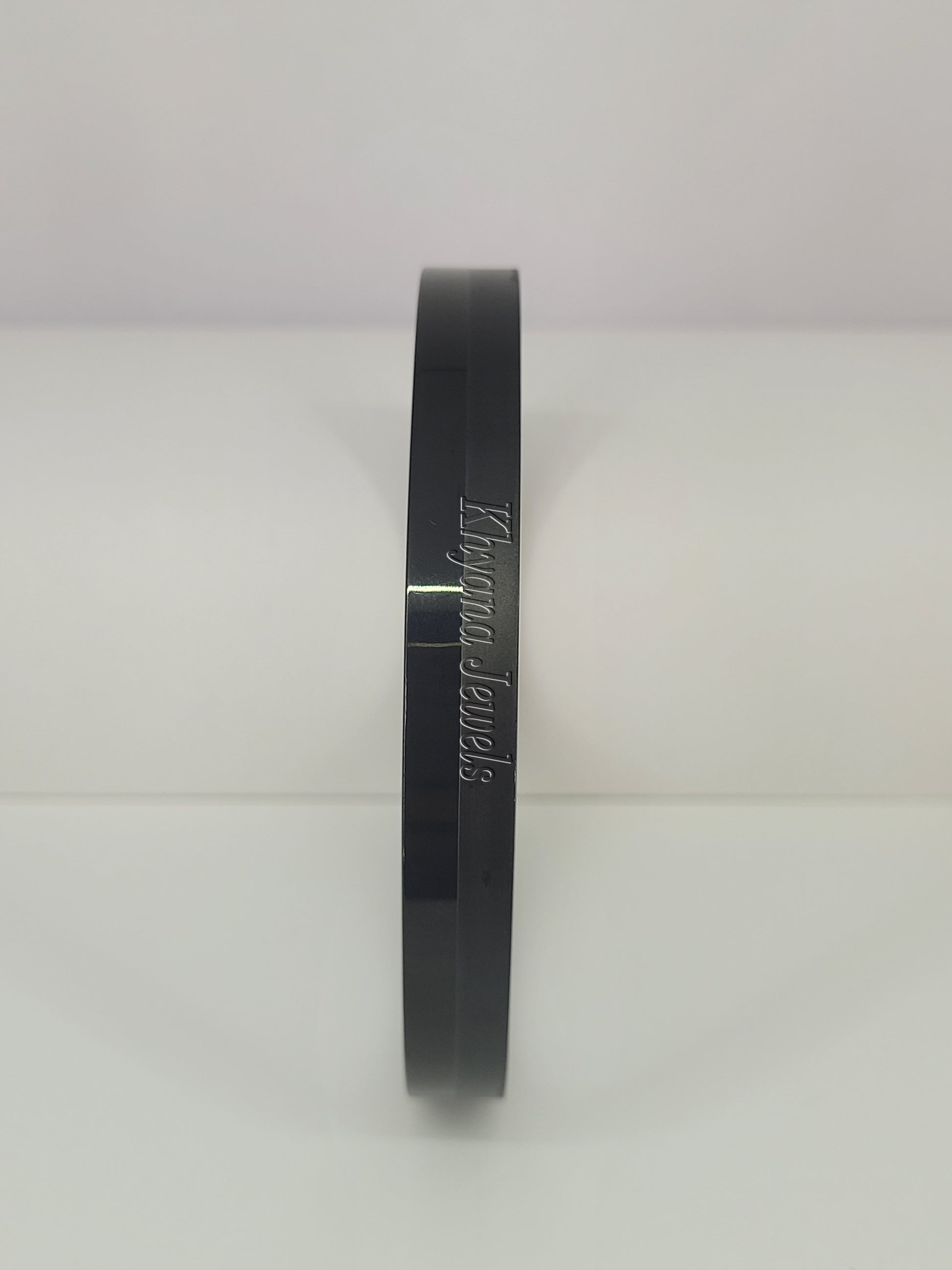 Minimalist Matte & Glossy Black Cuff Bracelet for Men