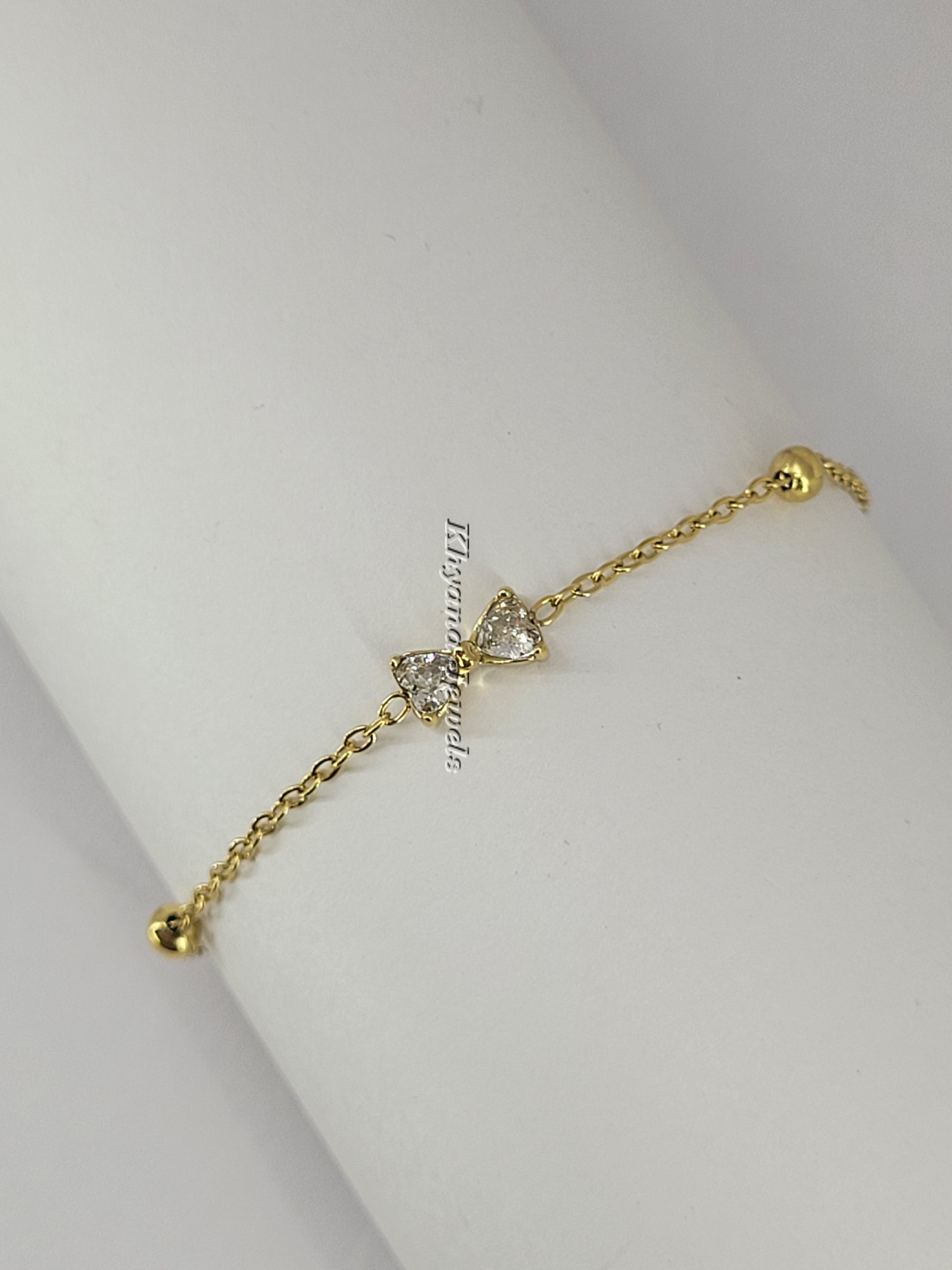 Delicate Bow Charm Bracelet
