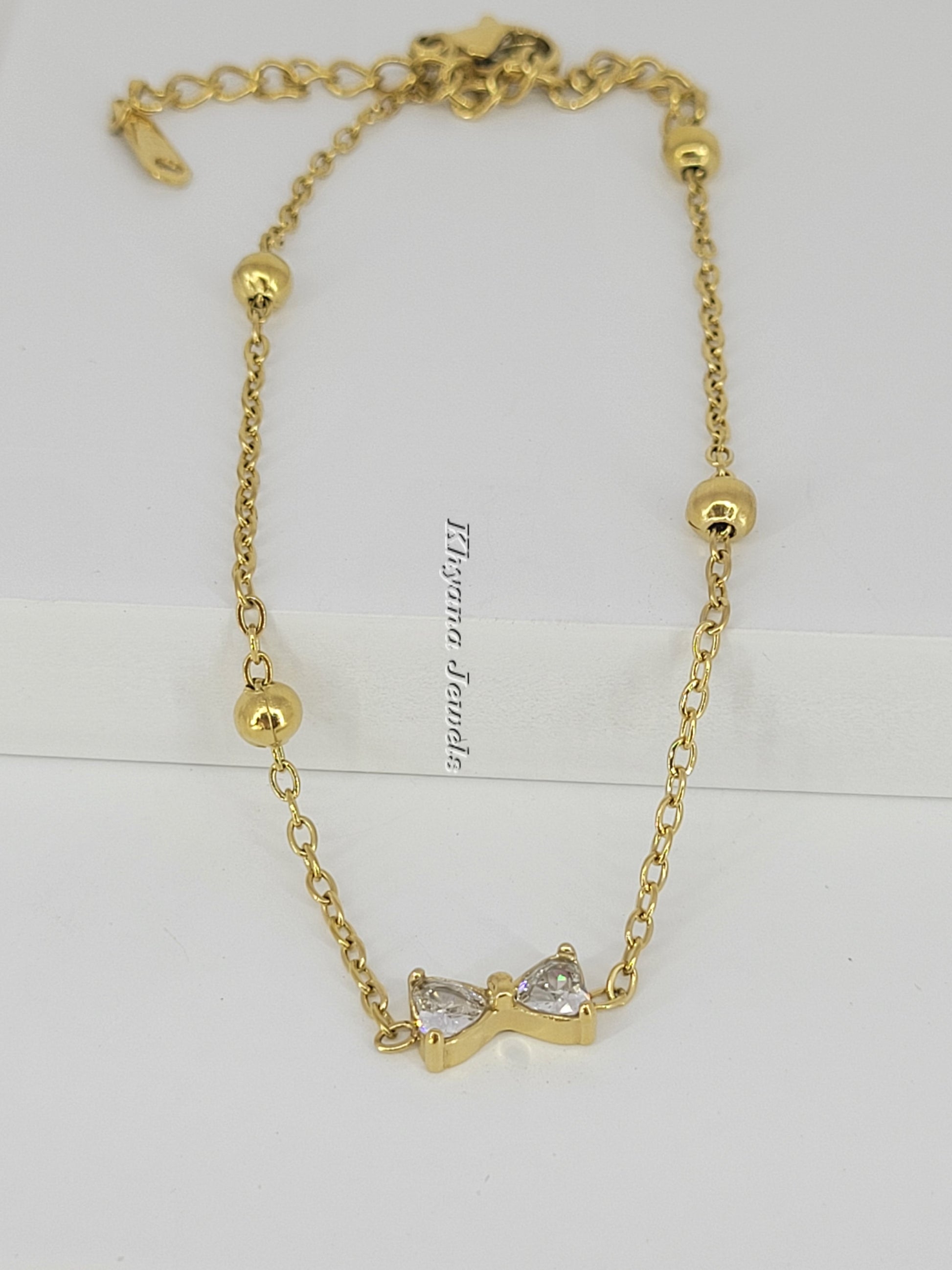 Delicate Bow Charm Bracelet