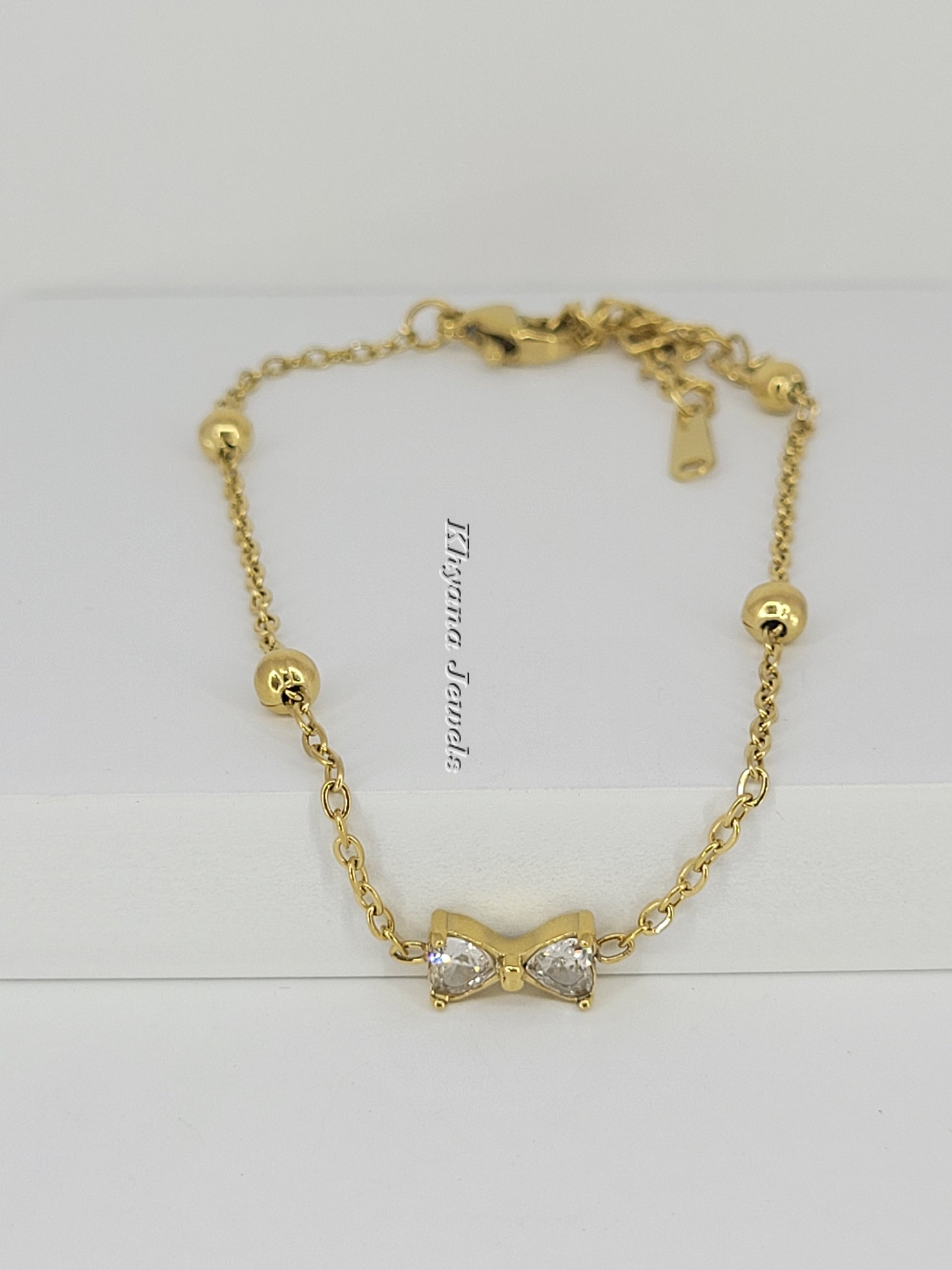 Delicate Bow Charm Bracelet