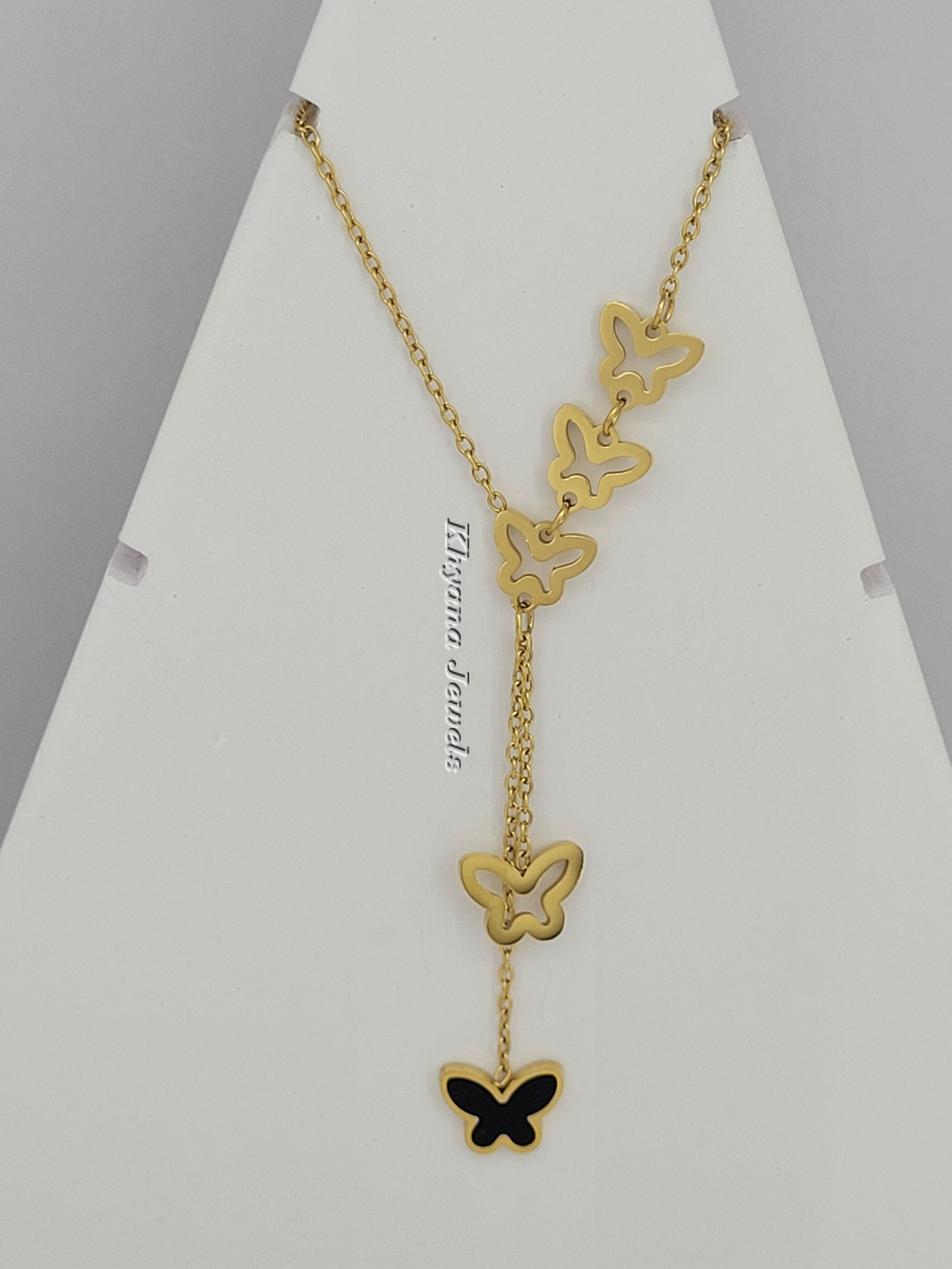 Layered Butterfly Cascade Necklace