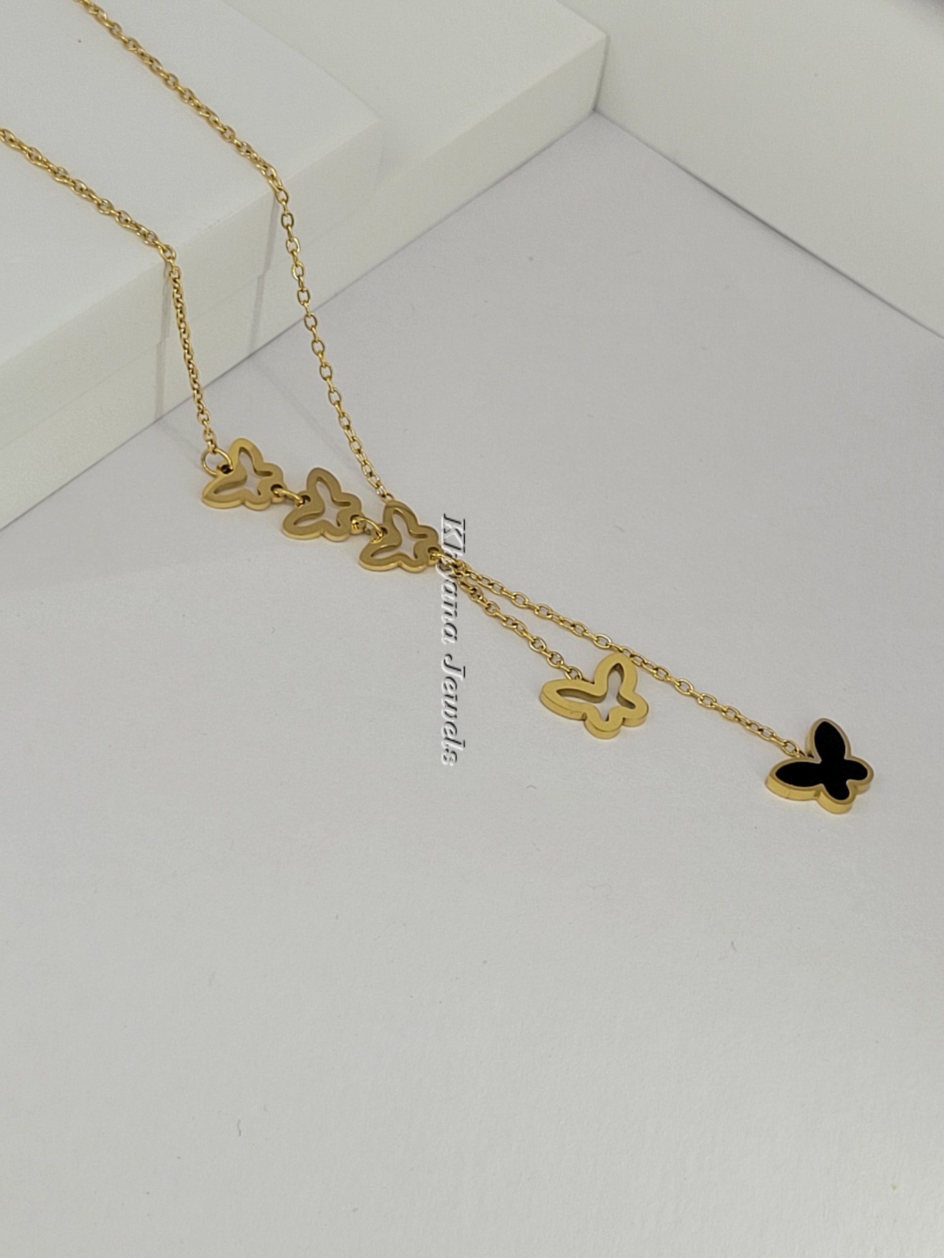 Layered Butterfly Cascade Necklace
