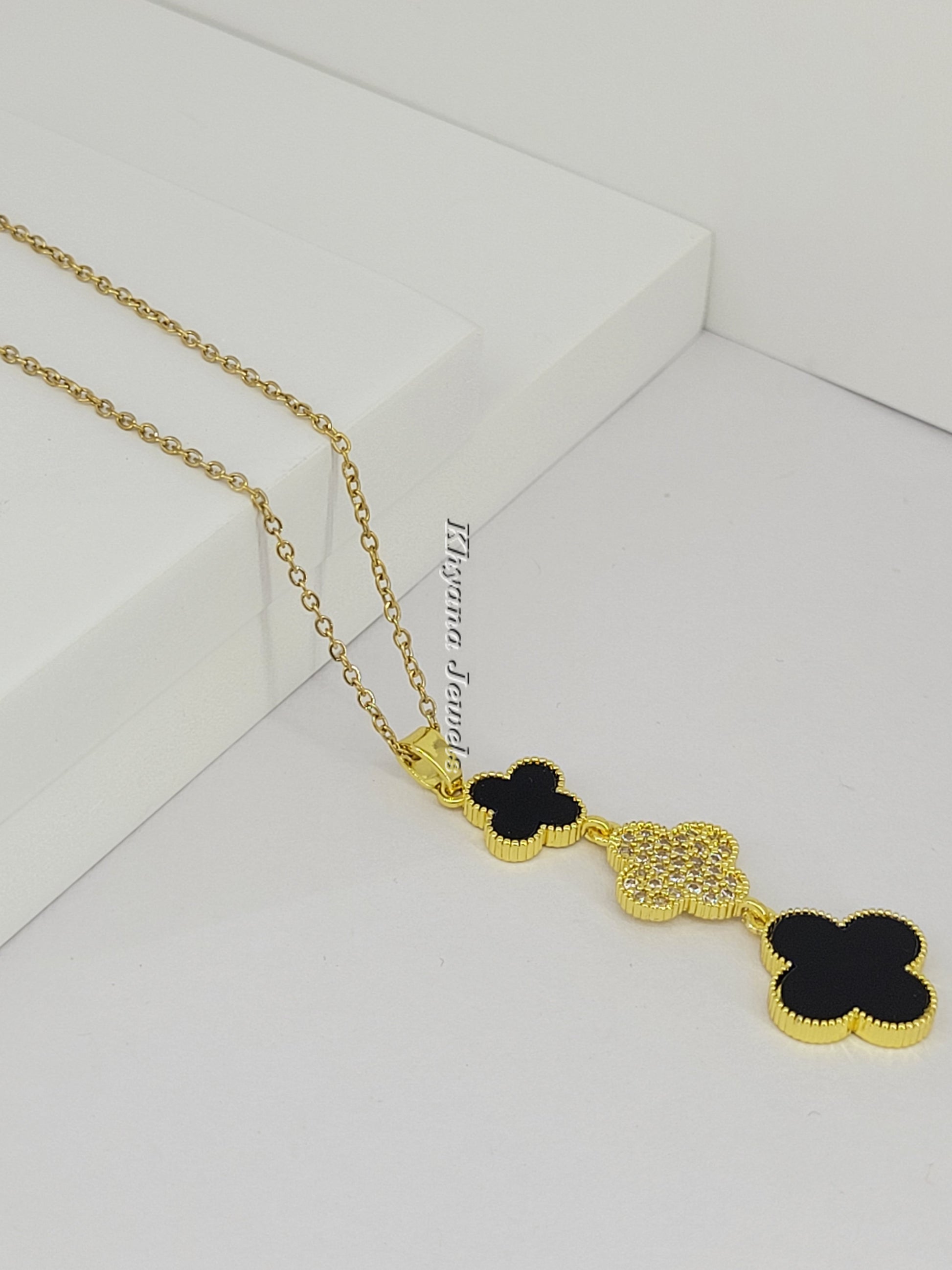 Triple Clover Pendant Necklace