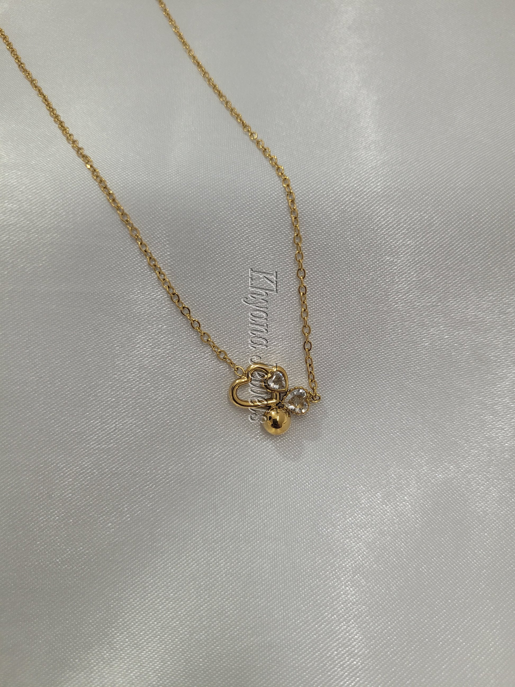Gold Plated Loving Hearts Pendant Necklace