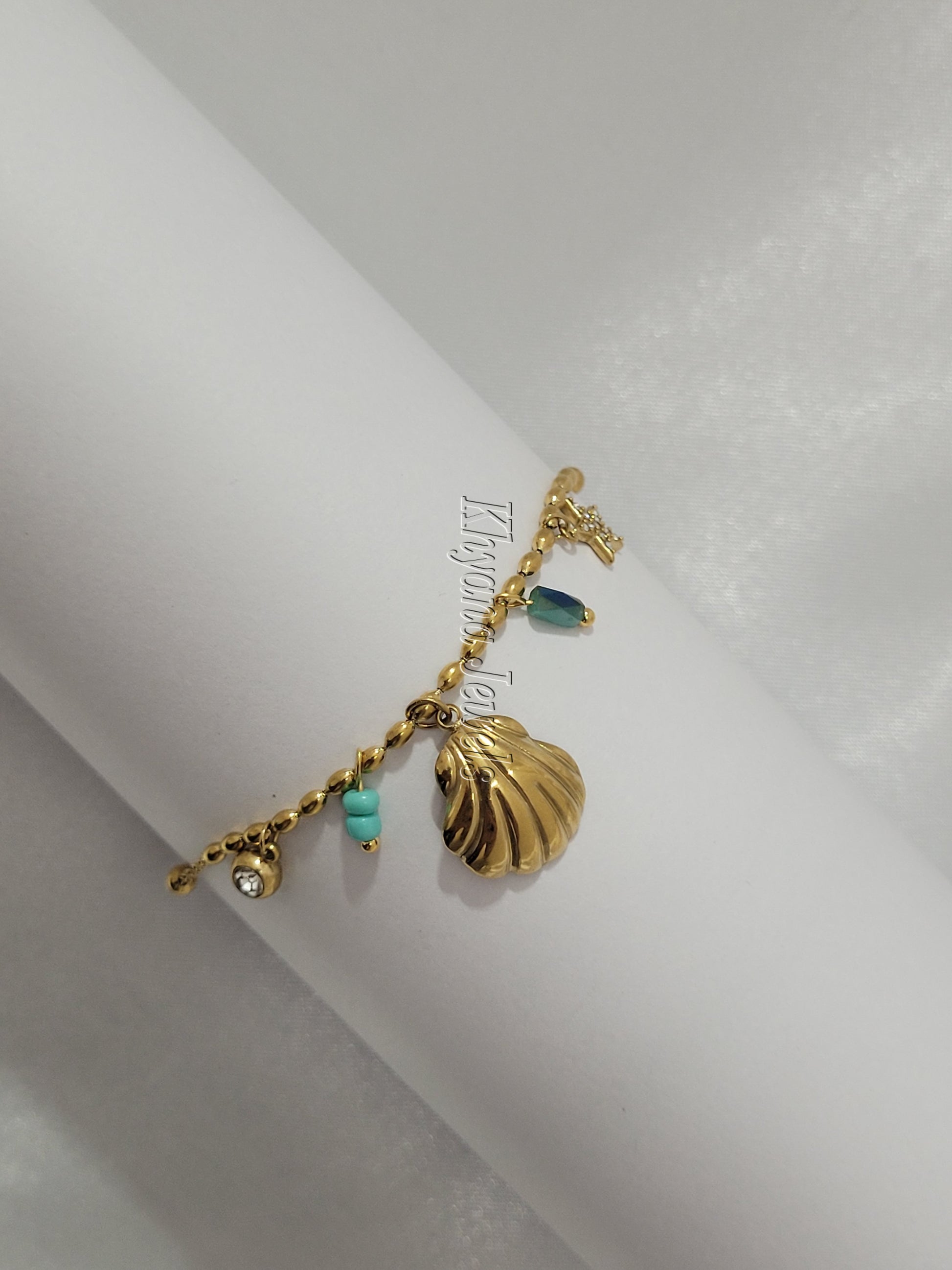 Gold Plated Ocean Charm Bracelet