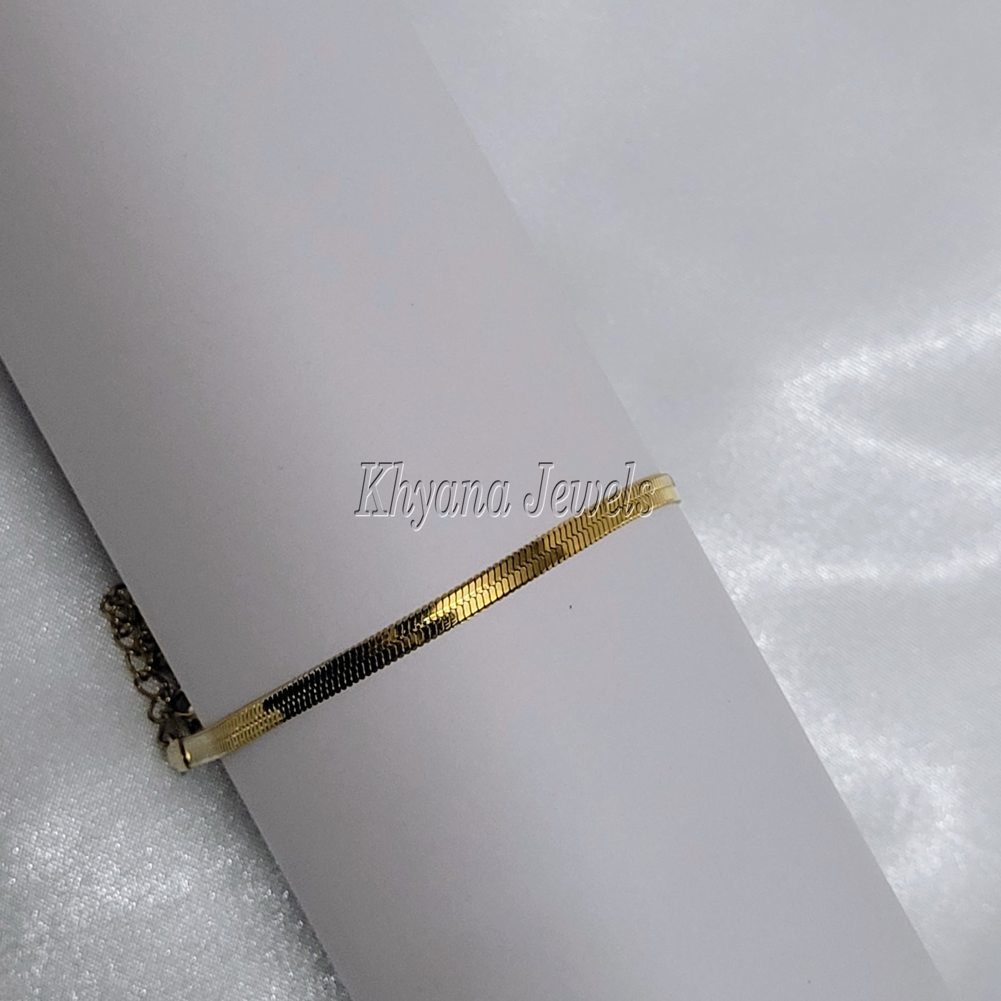 Gold Plated Sleek Herringbone Bracelet