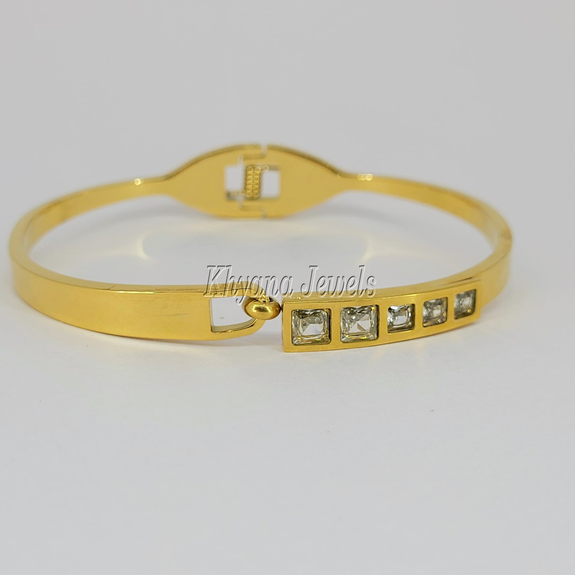 Square Stone Kada Bracelet – Anti-Tarnish Gold Plated