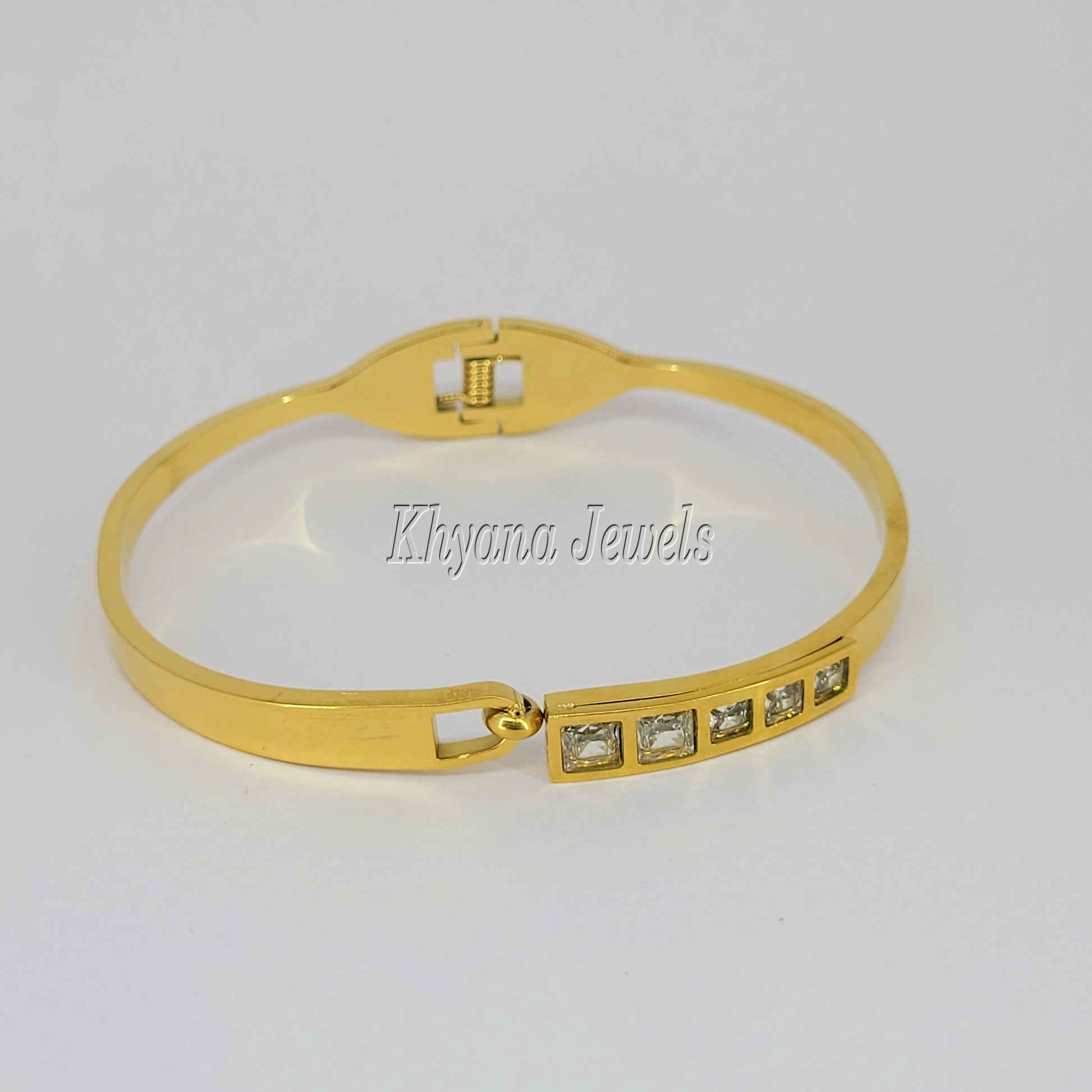 Square Stone Kada Bracelet – Anti-Tarnish Gold Plated