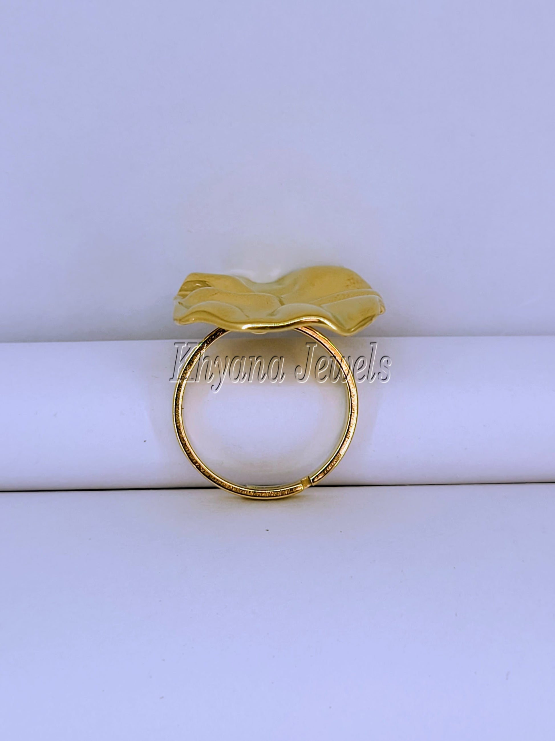 Gold Plated Bold Molten Texture Ring