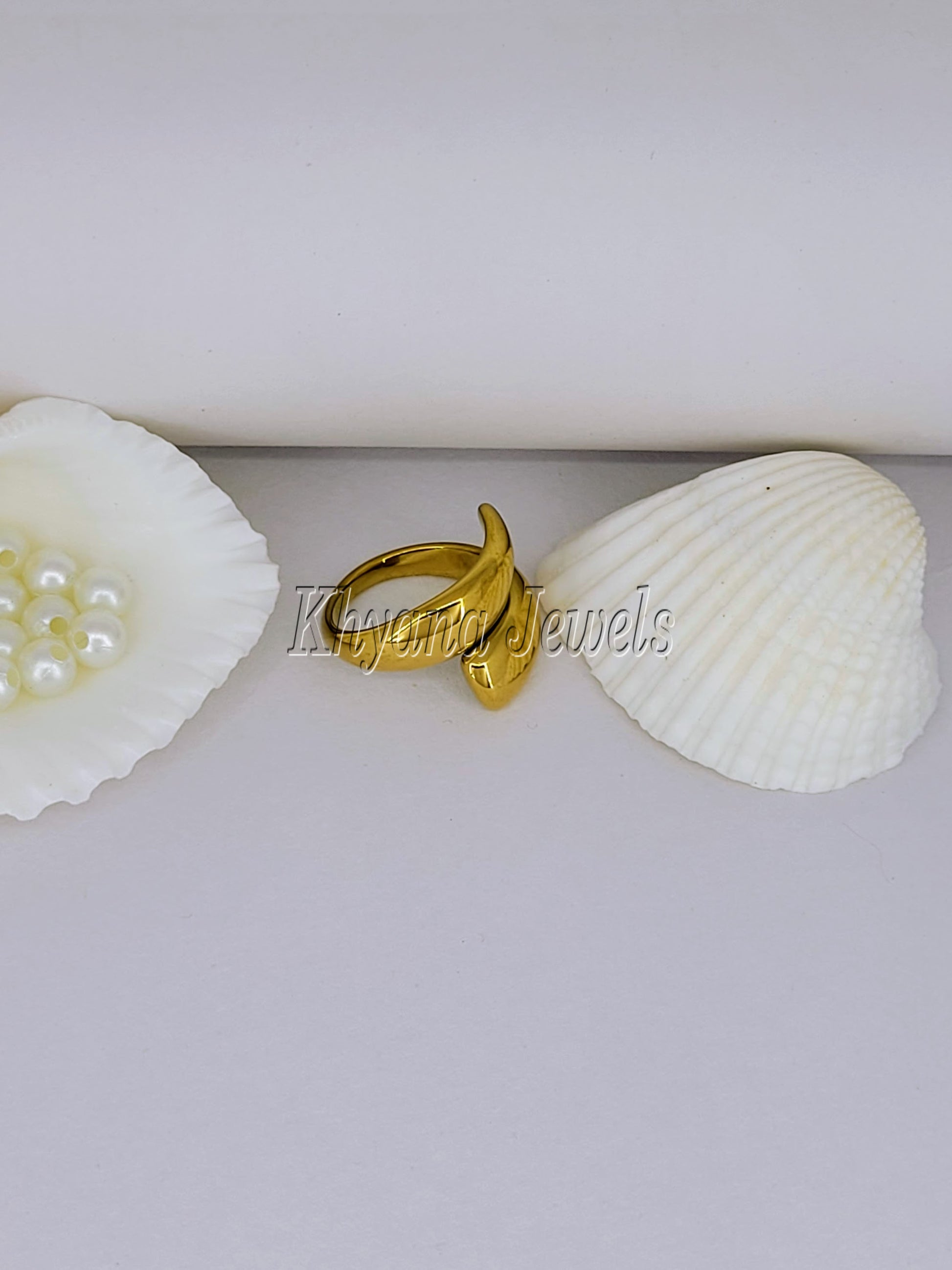 Gold Plated Elegant Leaf Wrap Ring