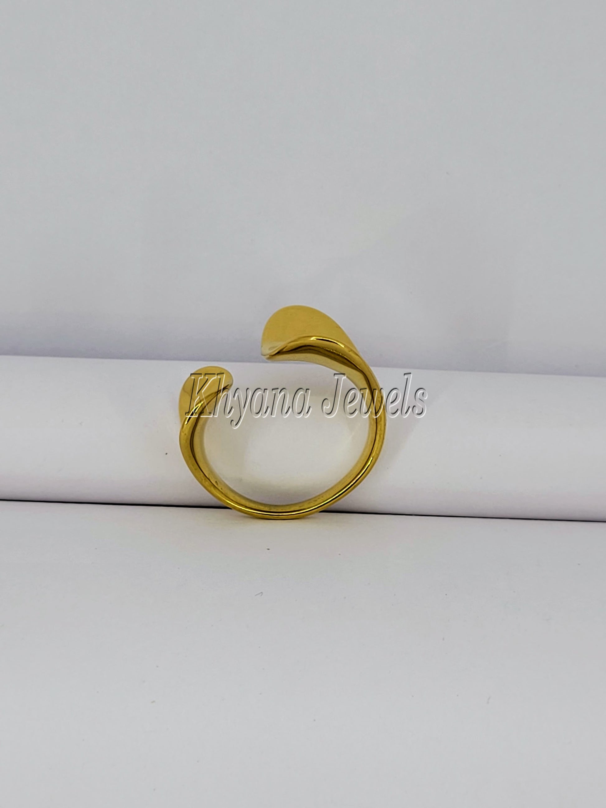 Gold Plated Open Leaf Ring 