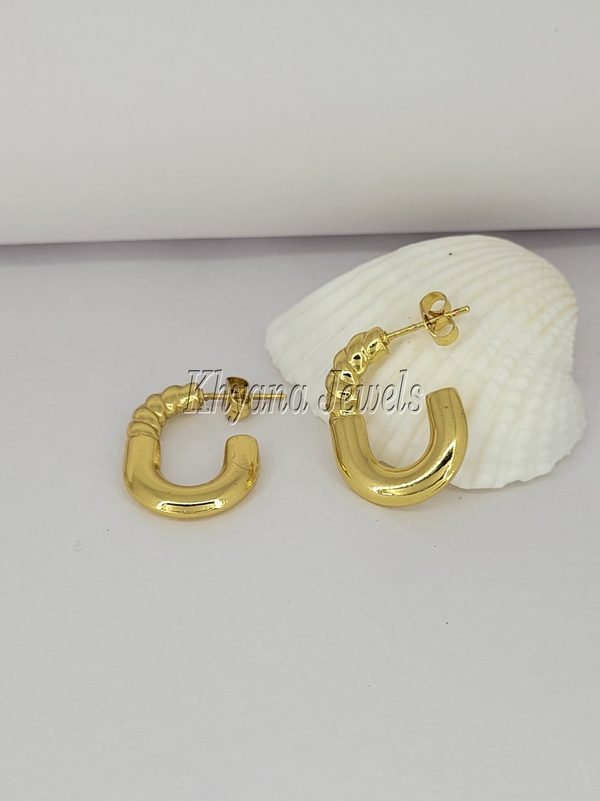 Luxe Gold Plated Anti-Tarnish C-Earrings