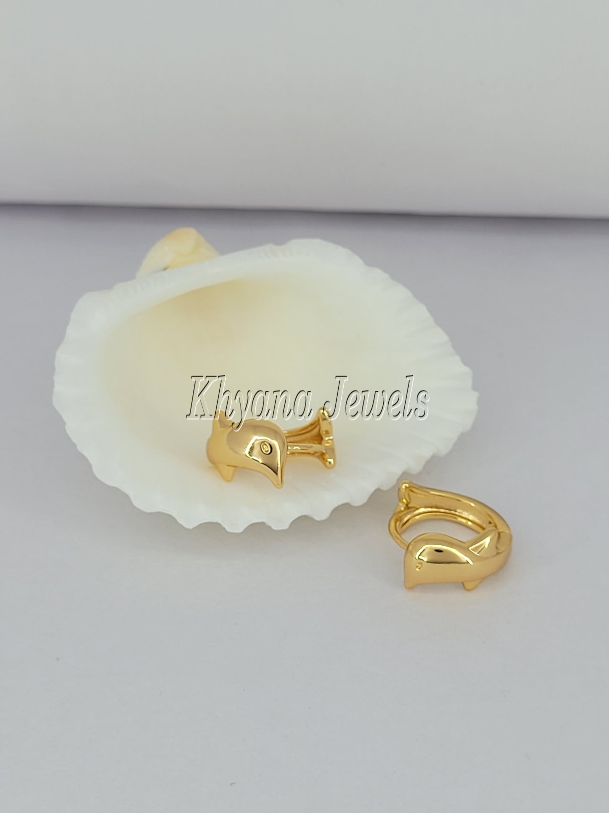 Mini Dolphin Gold Plated Anti-Tarnish Hoops