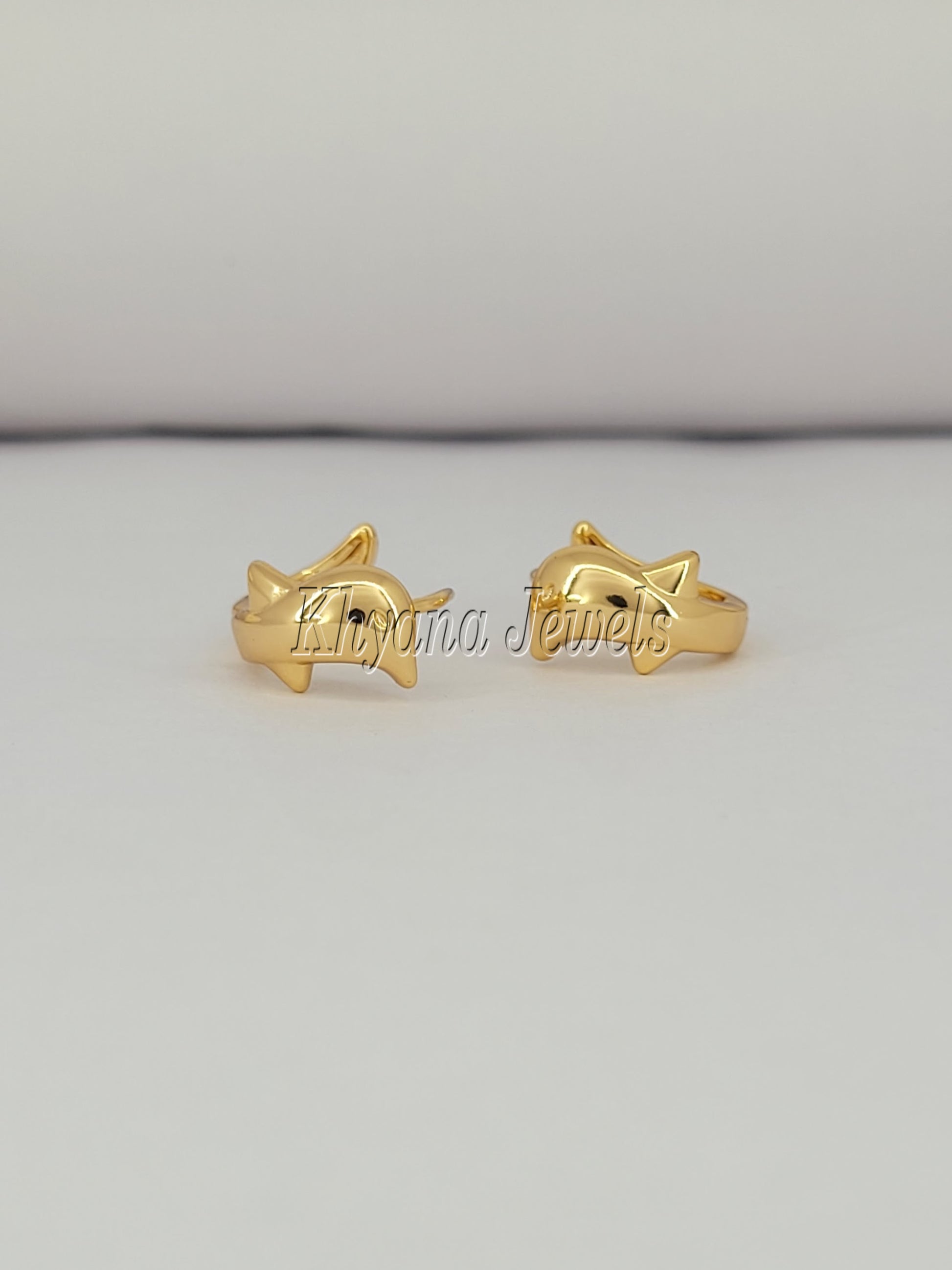 Mini Dolphin Gold Plated Anti-Tarnish Hoops