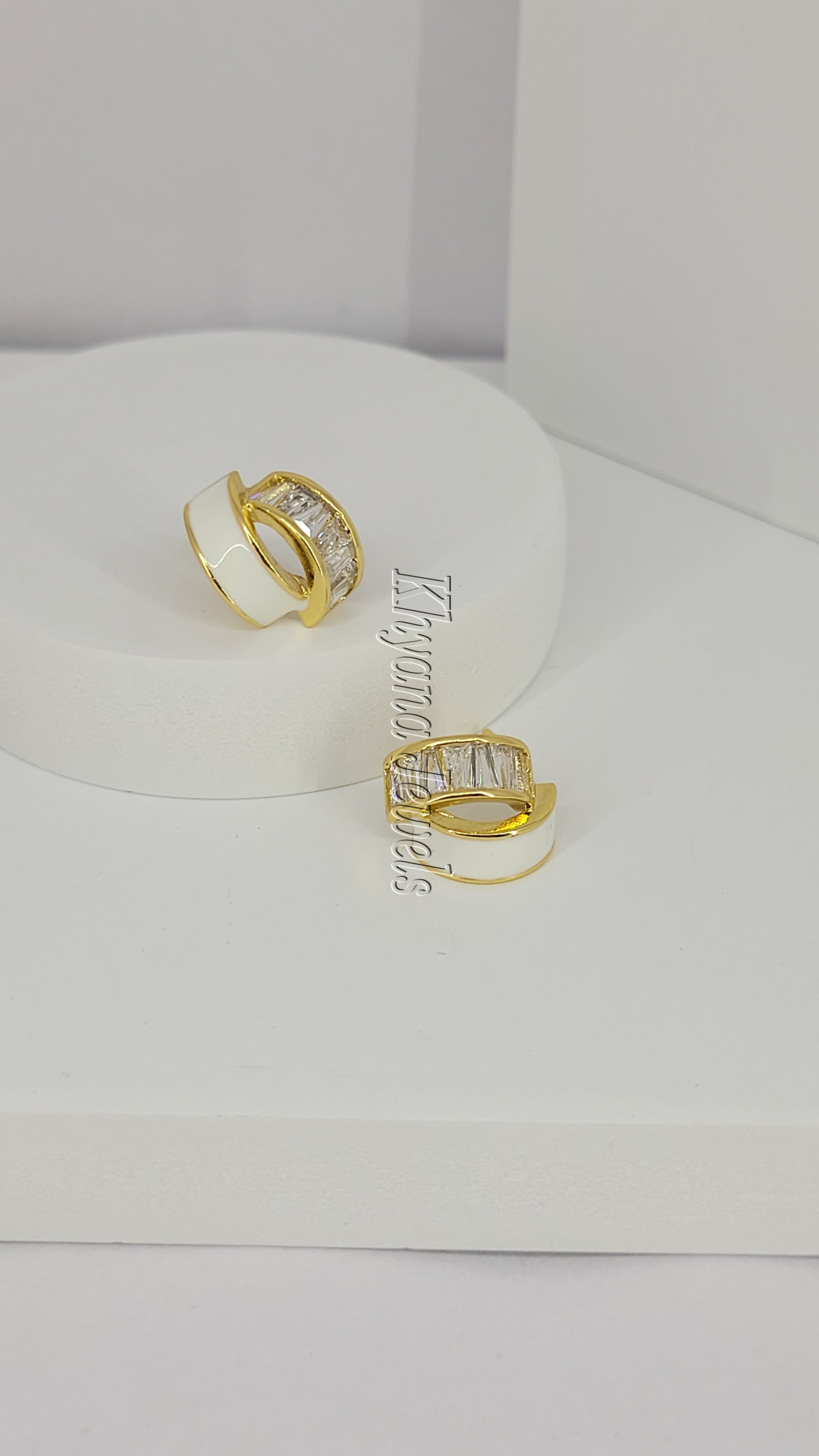 Two-Tone Gold Plated Anti-Tarnish Statement Stud Earrings