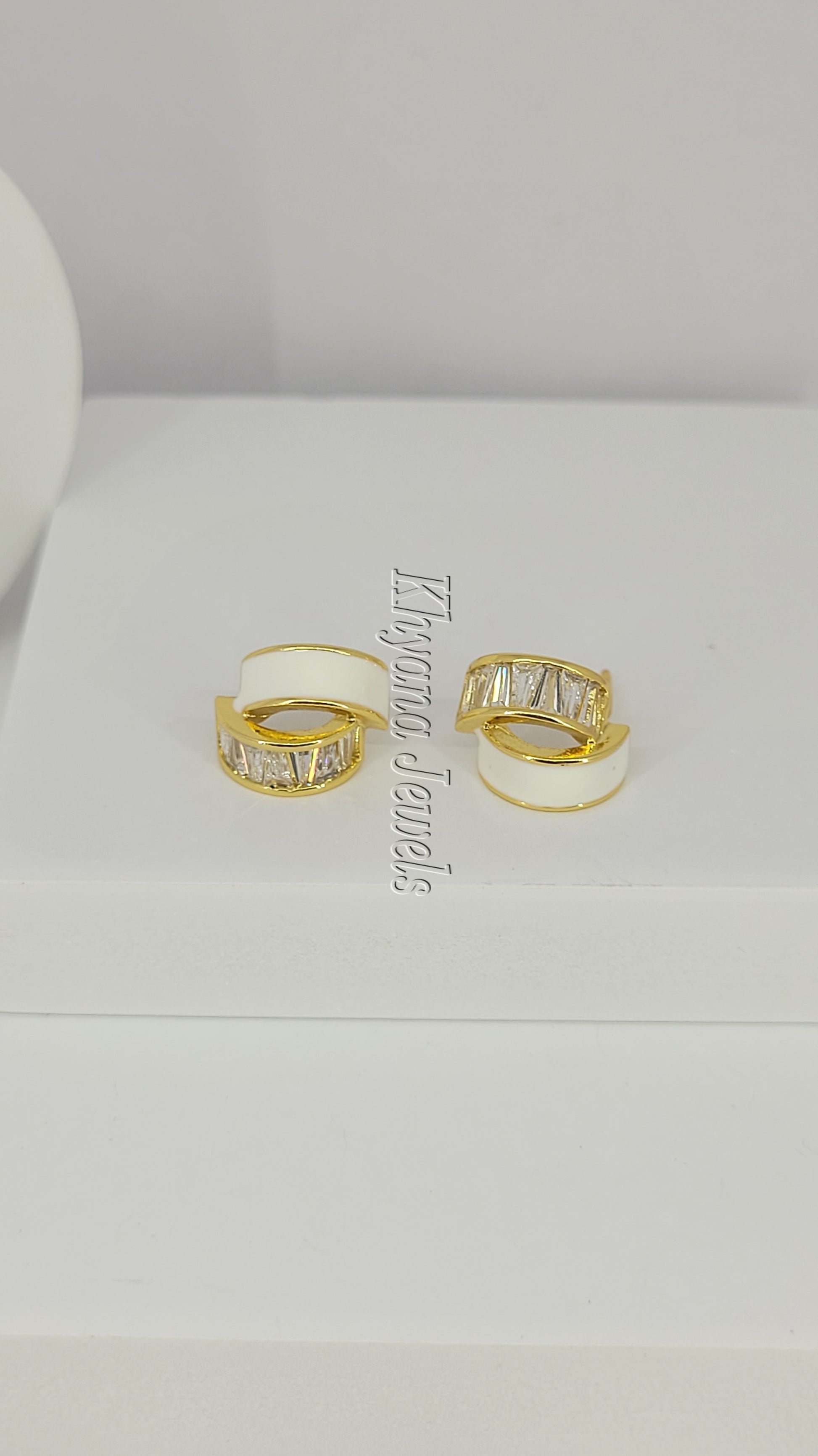 Two-Tone Gold Plated Anti-Tarnish Statement Stud Earrings