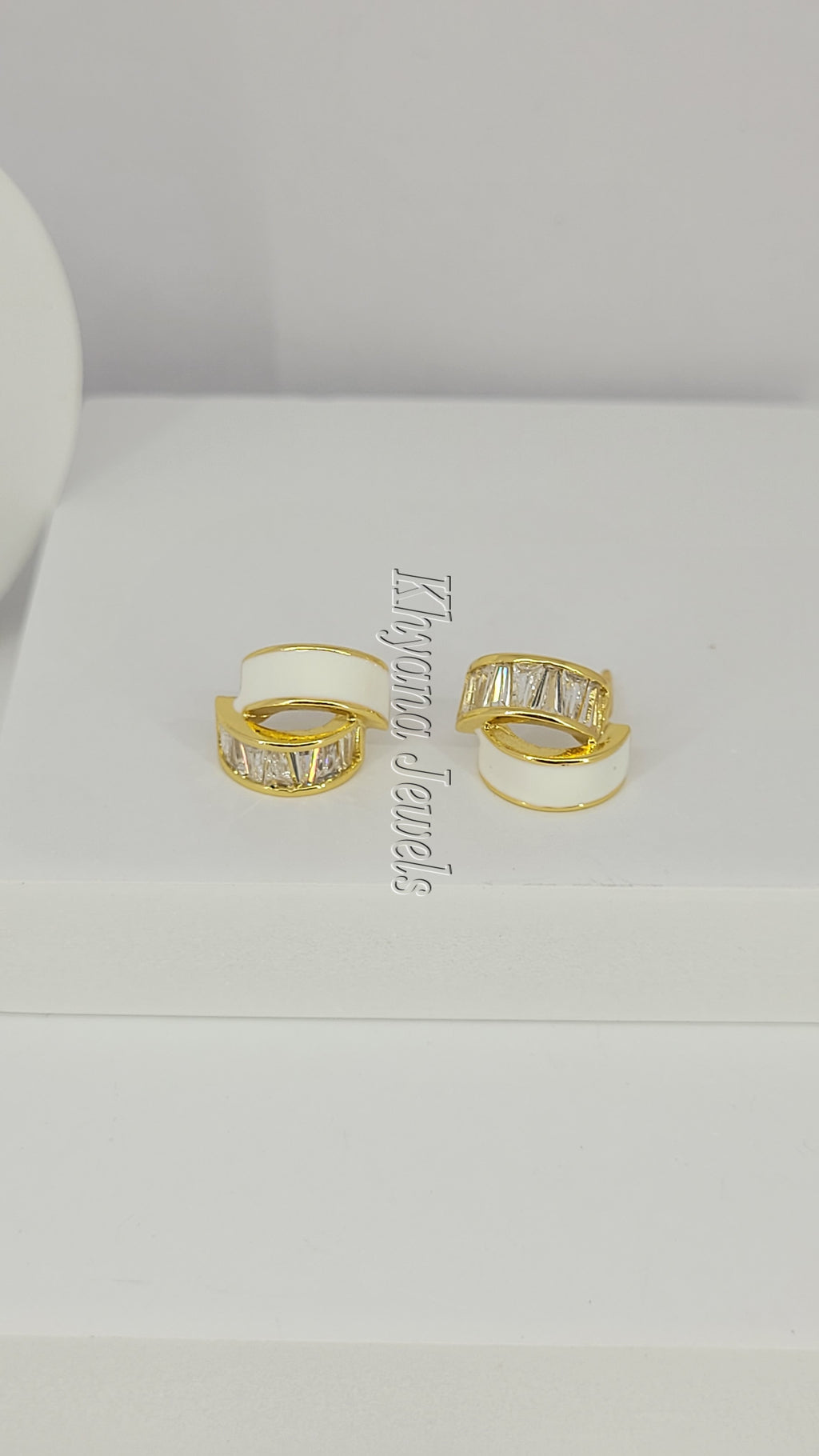 Two-Tone Gold Plated Anti-Tarnish Statement Stud Earrings