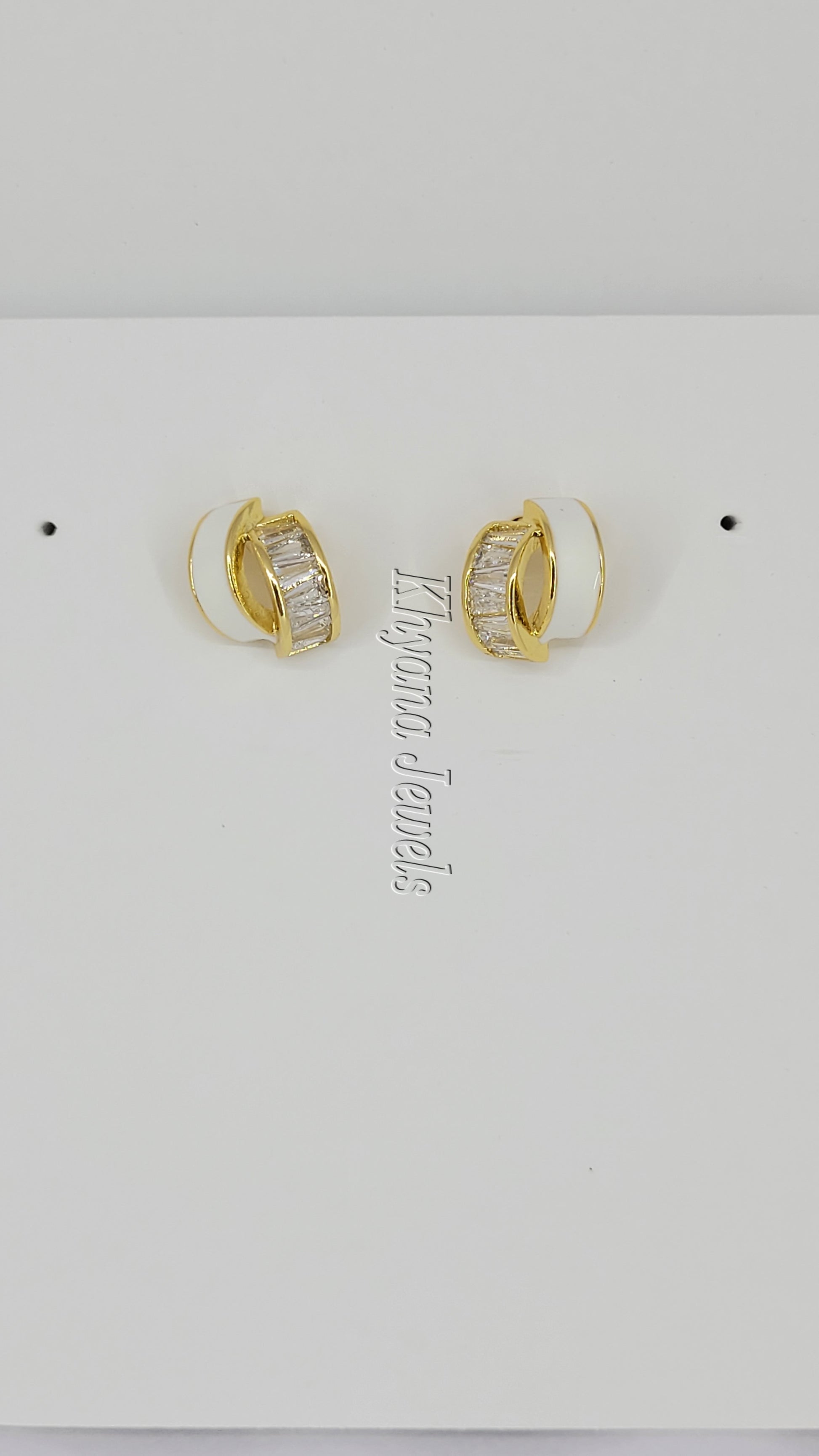 Two-Tone Gold Plated Anti-Tarnish Statement Stud Earrings