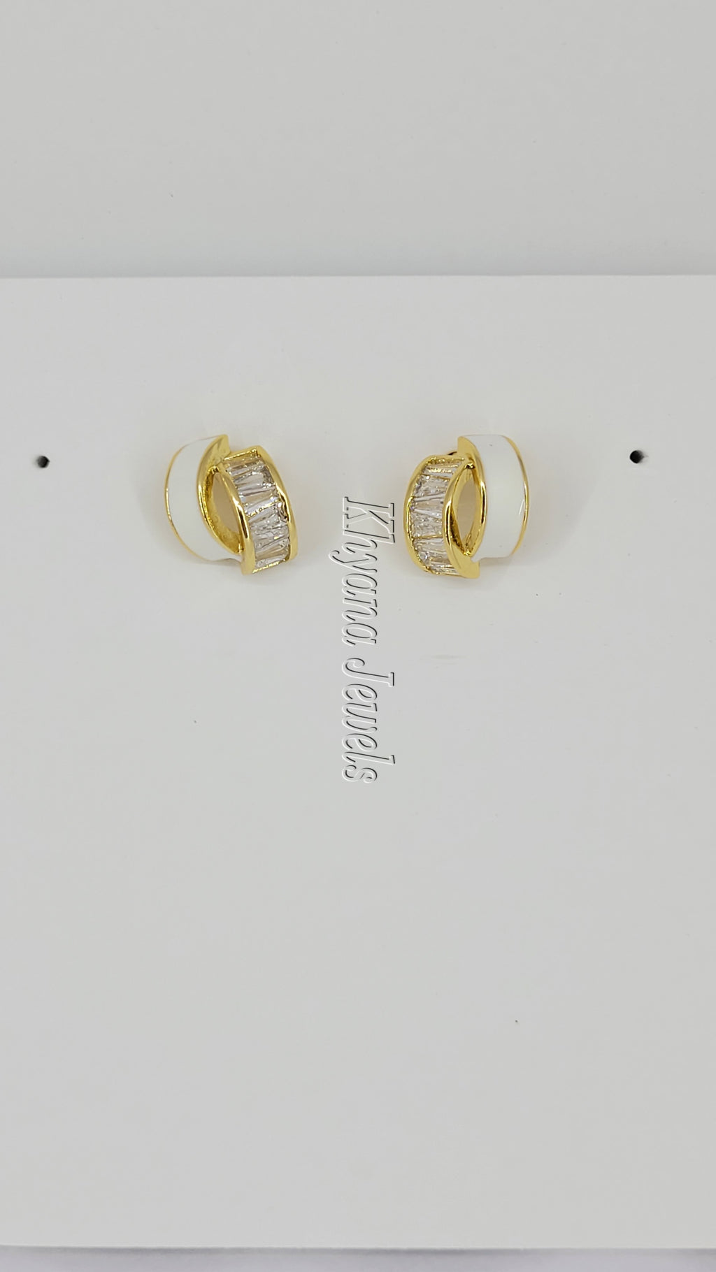 Two-Tone Gold Plated Anti-Tarnish Statement Stud Earrings