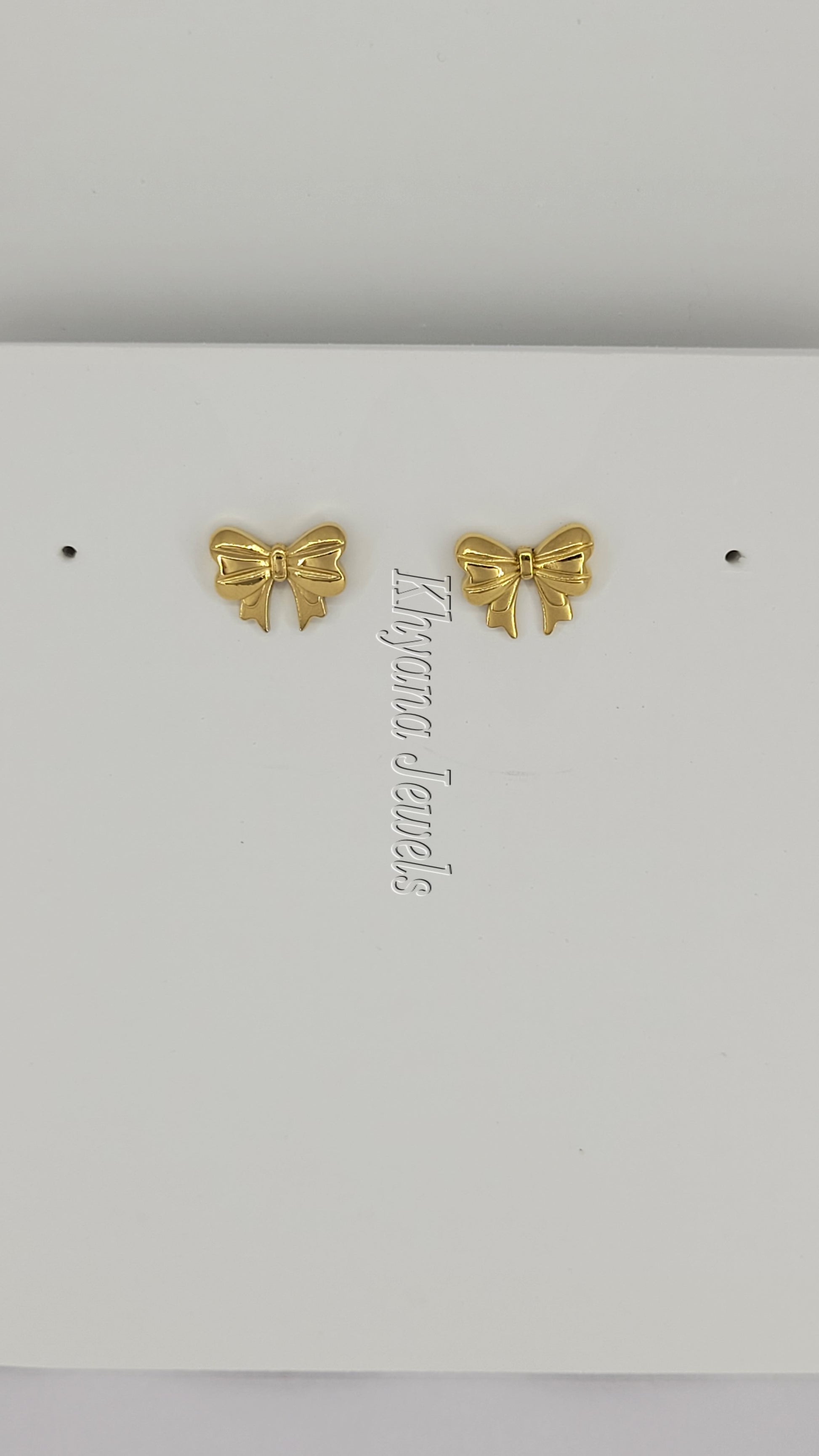 Charming Gold Plated Anti-Tarnish Bowknot Studs