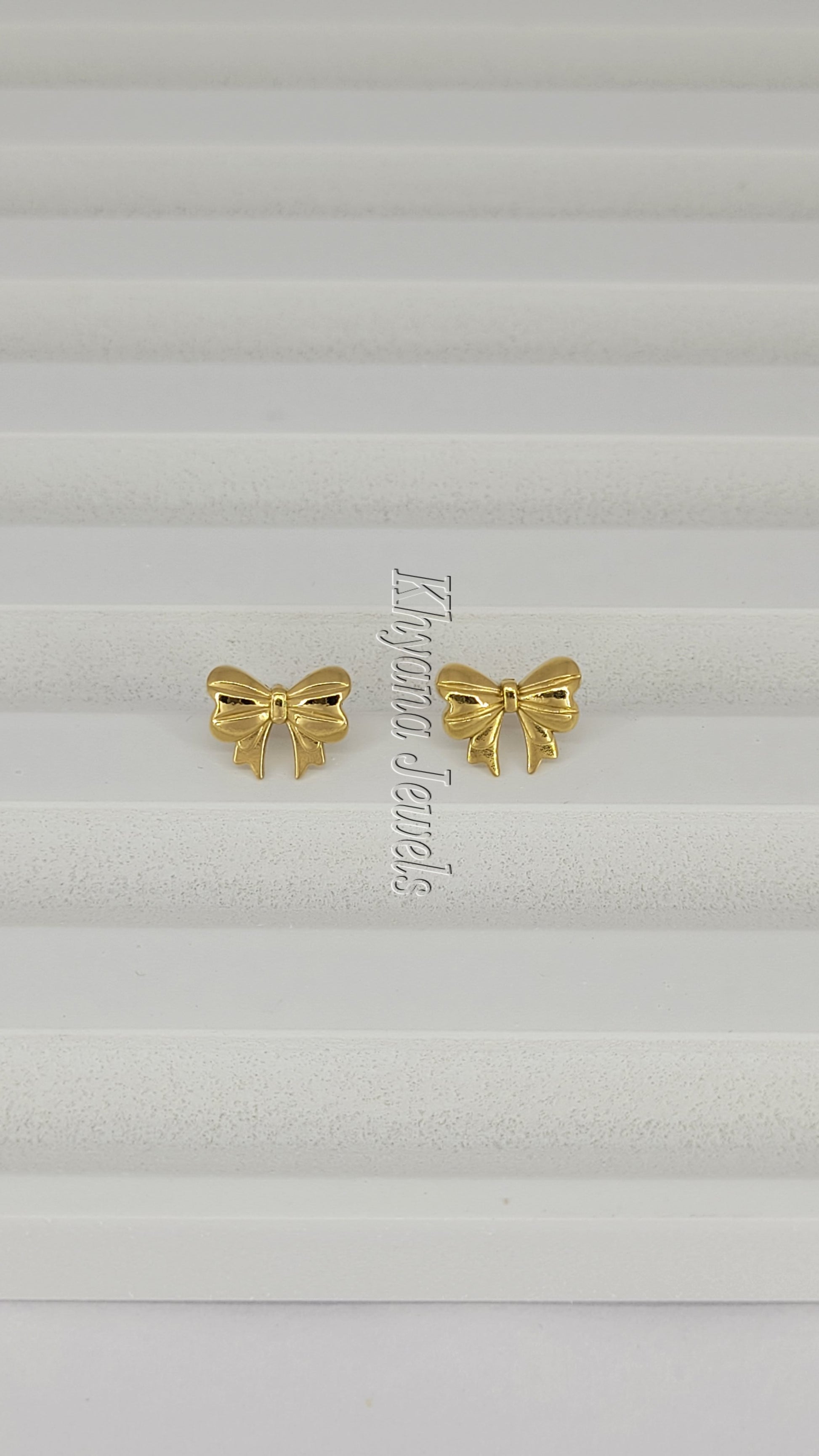 Charming Gold Plated Anti-Tarnish Bowknot Studs