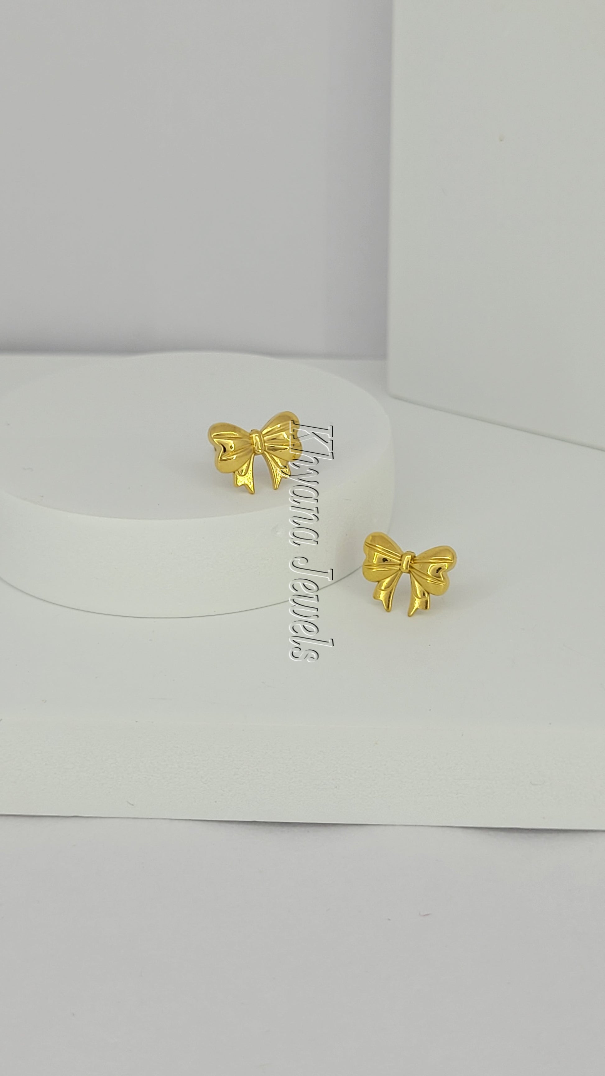 Charming Gold Plated Anti-Tarnish Bowknot Studs