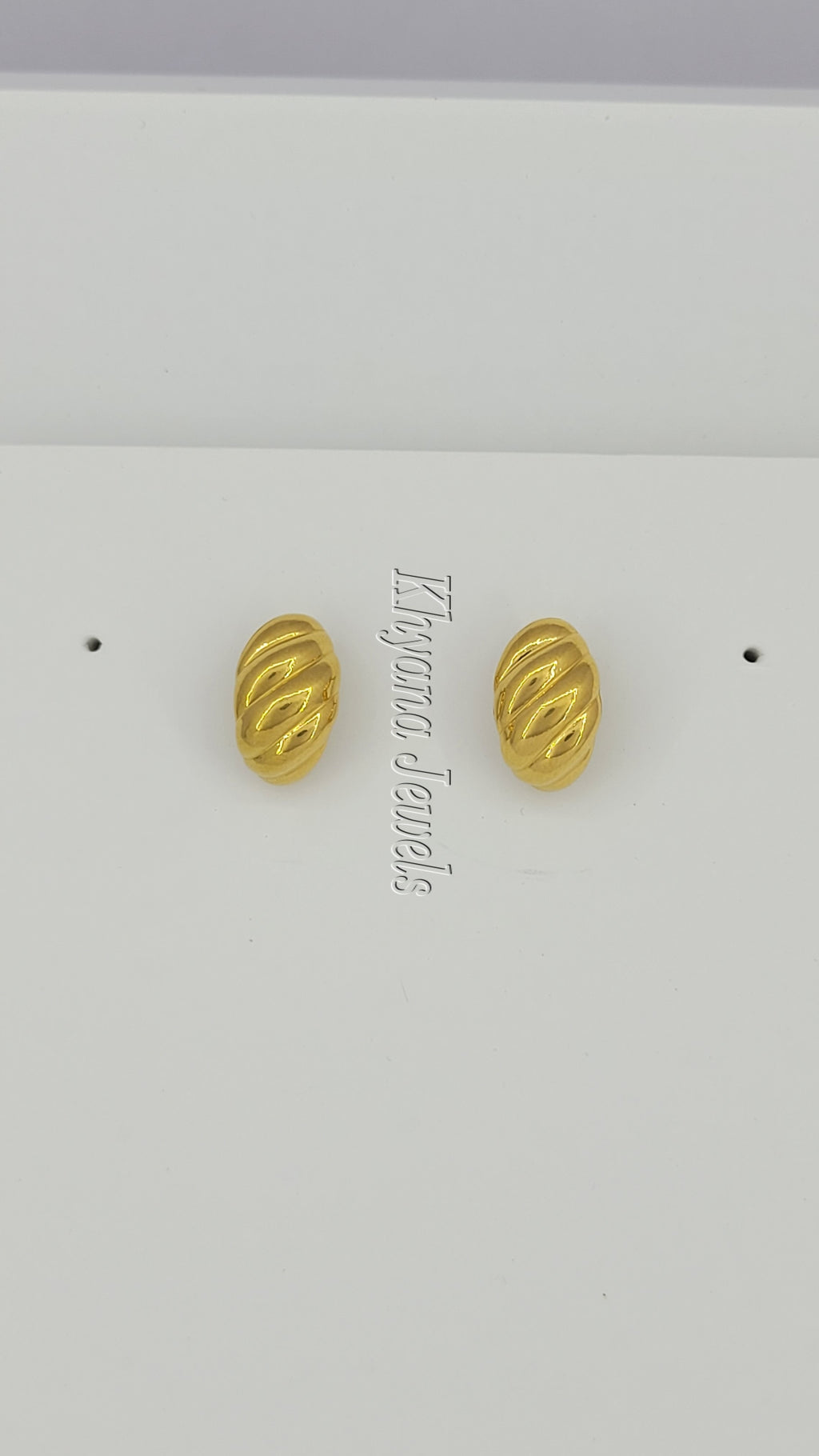 Modern Gold Plated Anti-Tarnish Oval Studs
