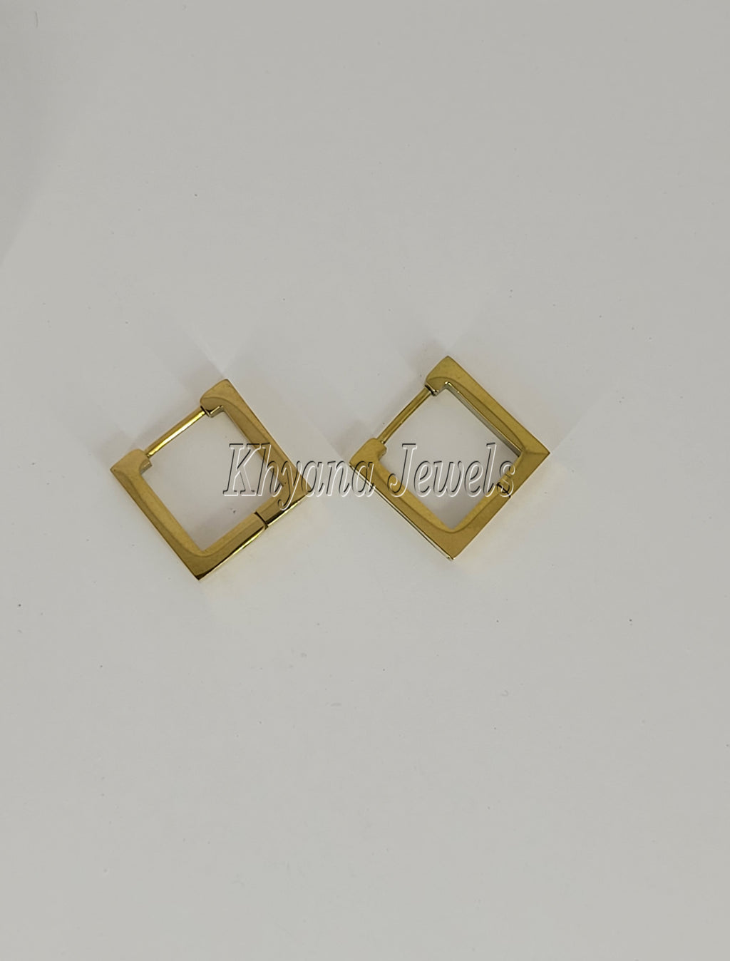 Contemporary White Inlay Gold Plated Anti-Tarnish Hoops