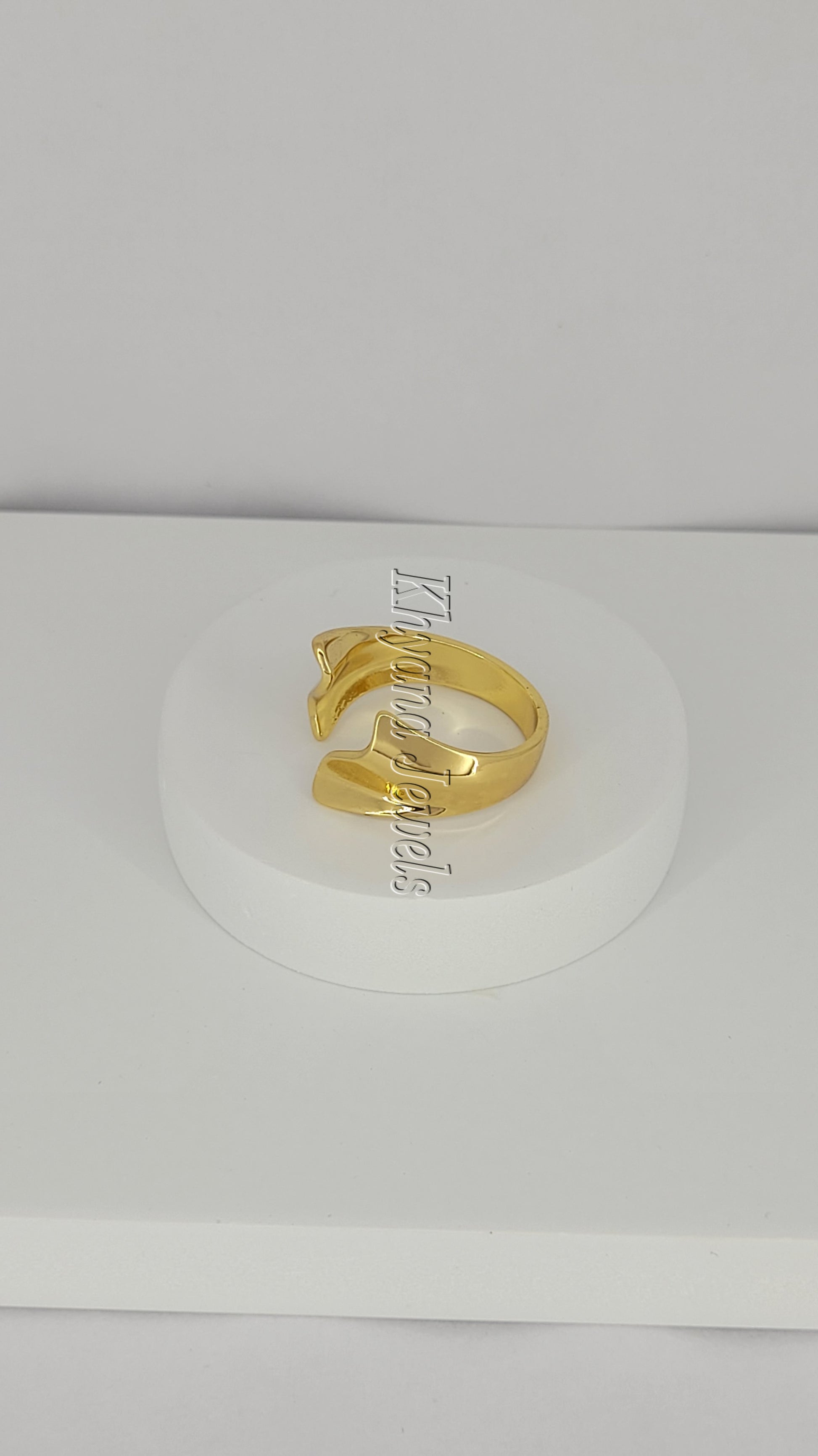 Sculptural Gold Plated Anti-Tarnish Open Ring