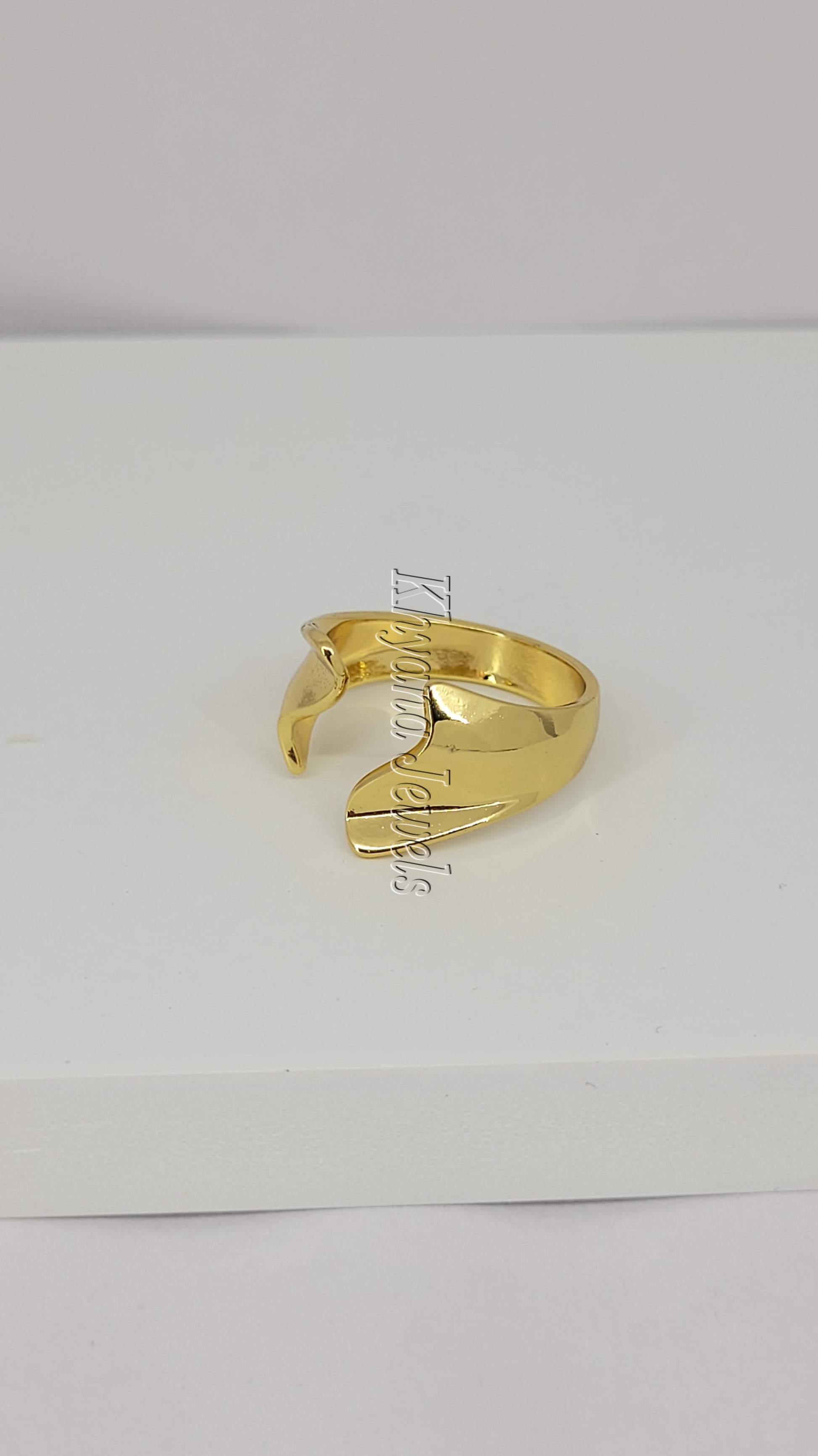Sculptural Gold Plated Anti-Tarnish Open Ring
