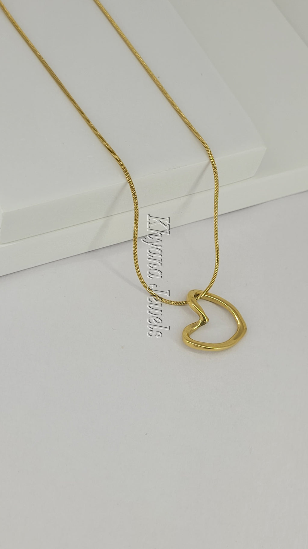 Open Heart Pendant & Earrings Gold Plated Set