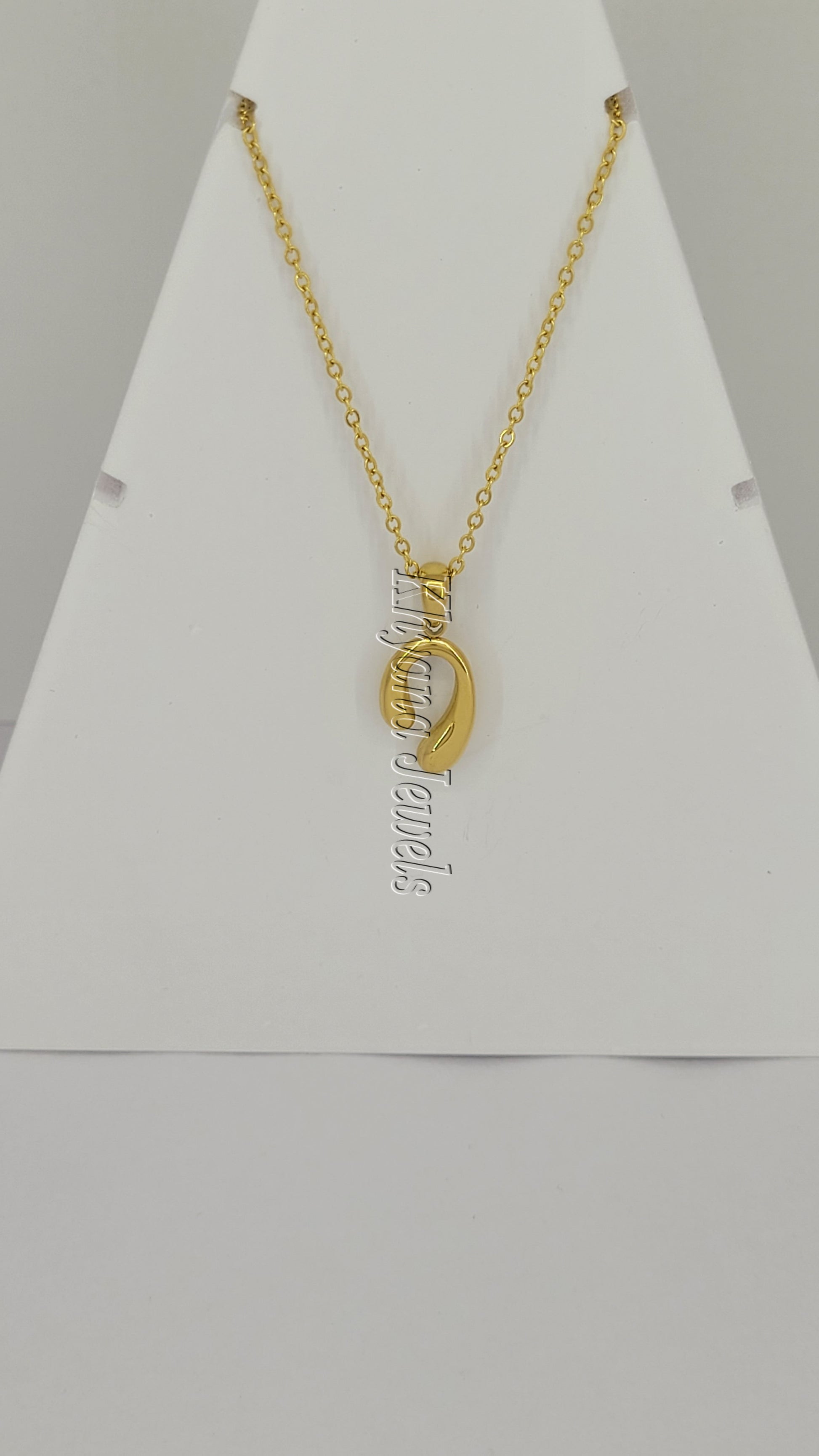 Wishbone Charm Gold Plated Pendant Necklace
