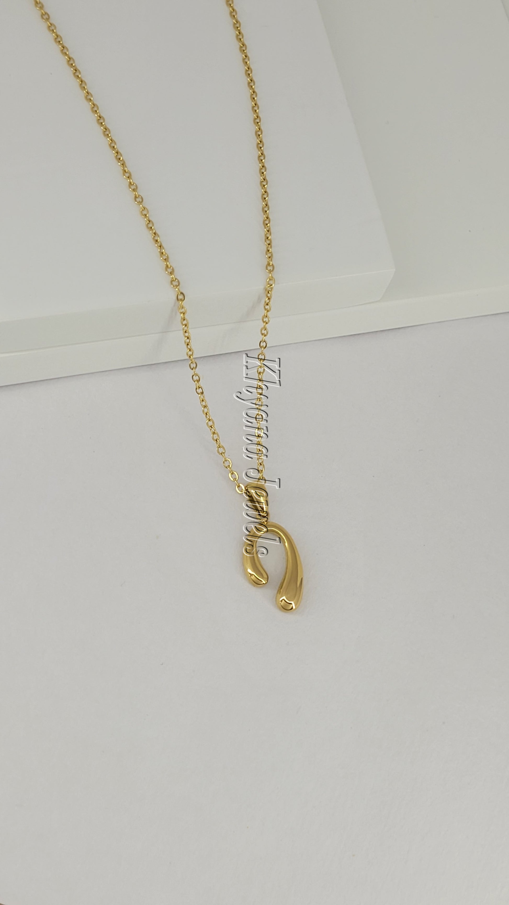Wishbone Charm Gold Plated Pendant Necklace