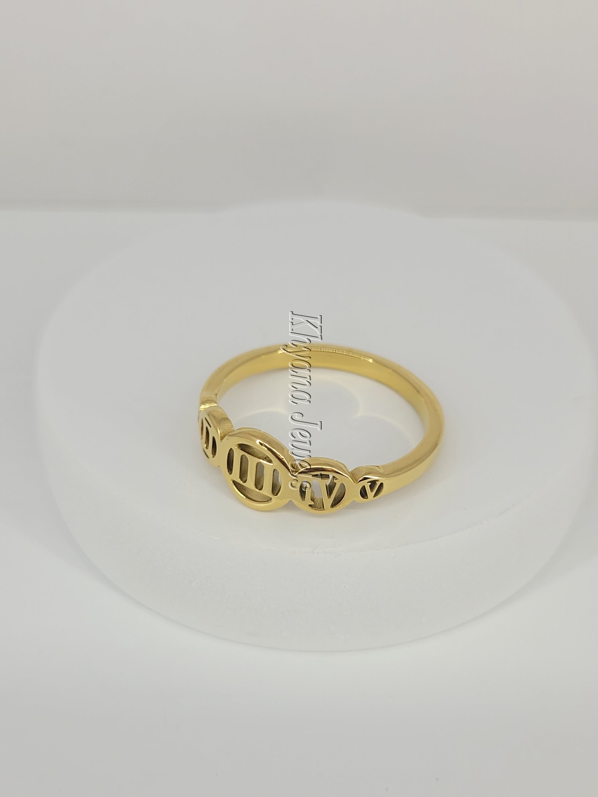 Roman Numerals Gold-Plated Ring