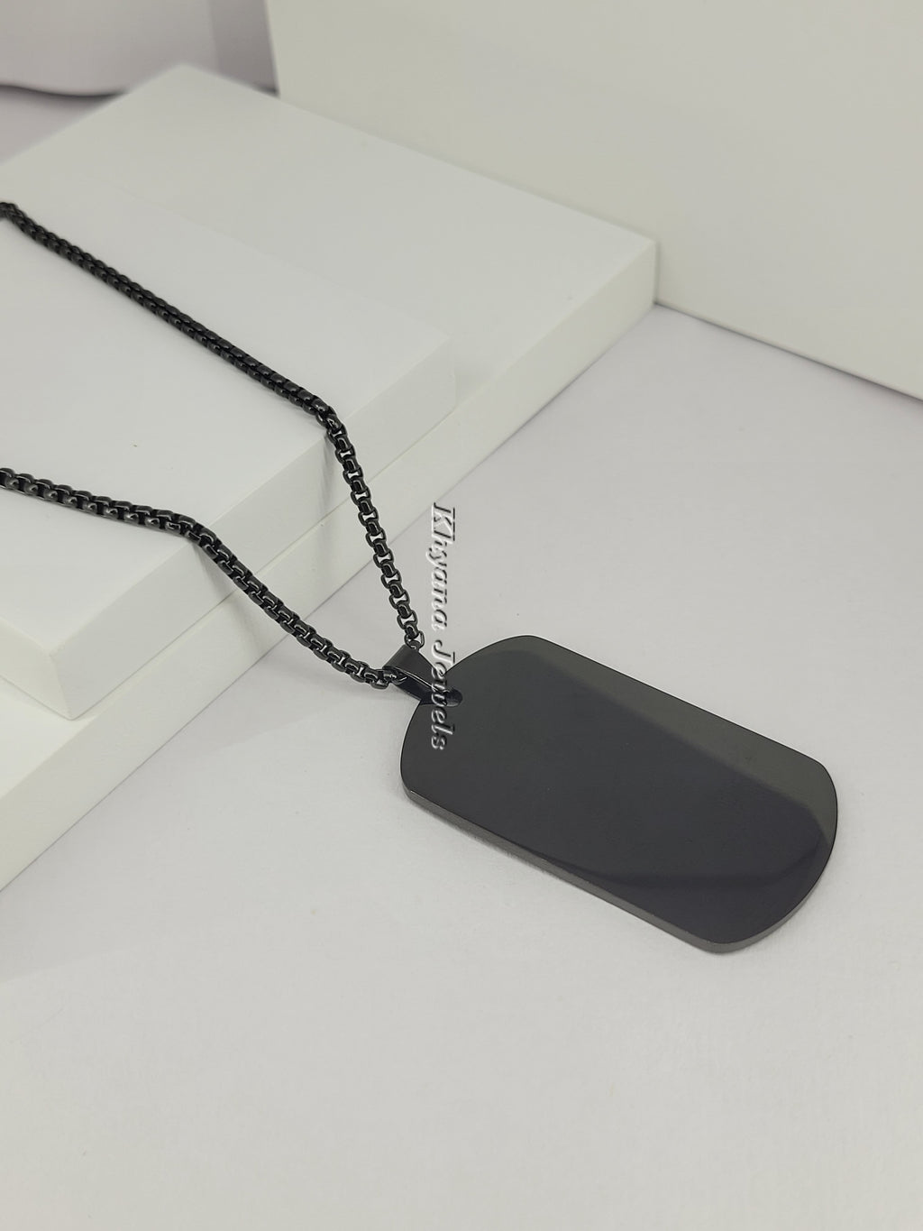 Matte Black Pendant Necklace for Men