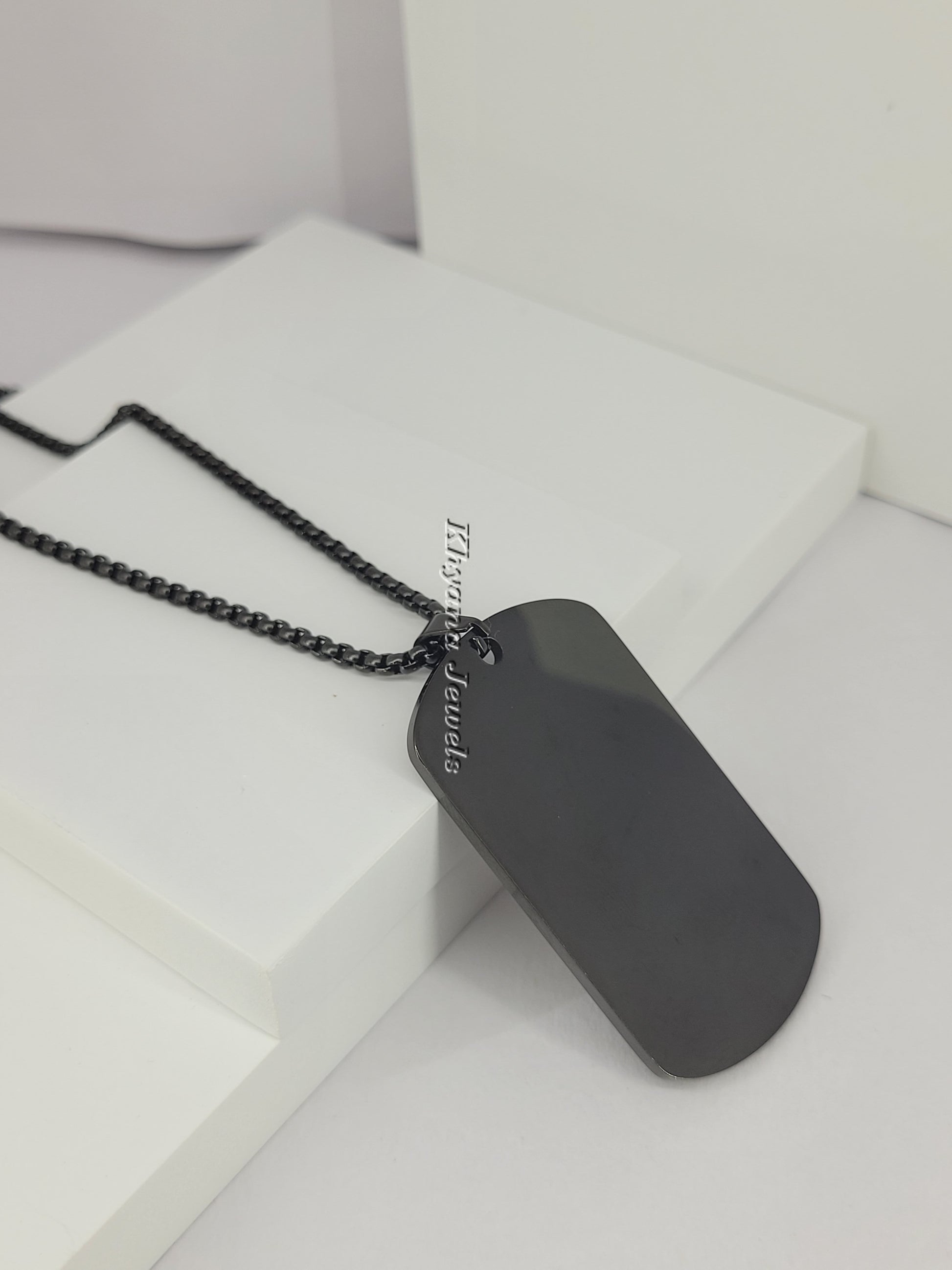 Matte Black Pendant Necklace for Men
