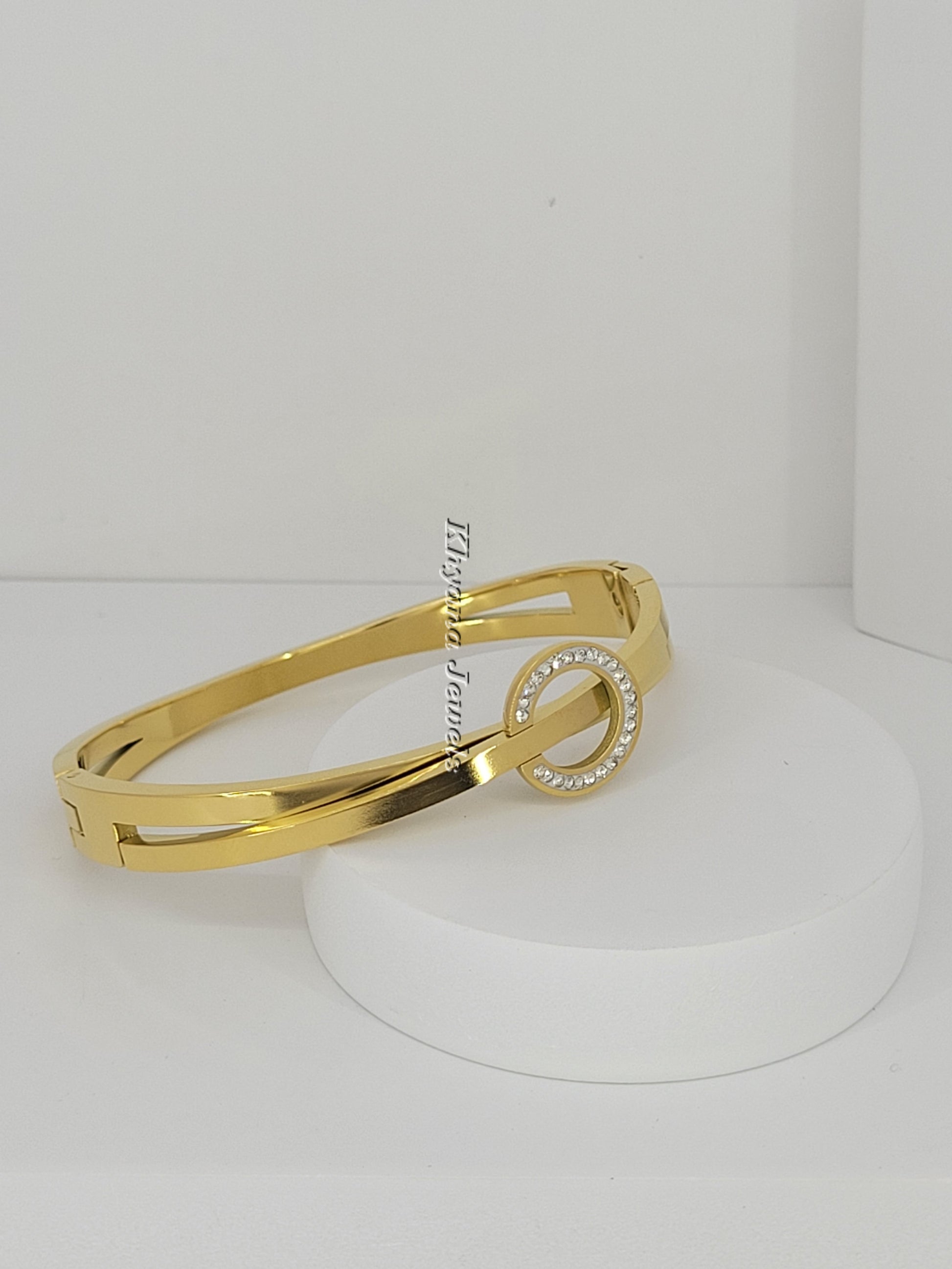 Sleek Crystal Circle Accent Bangle Bangle Bracelet