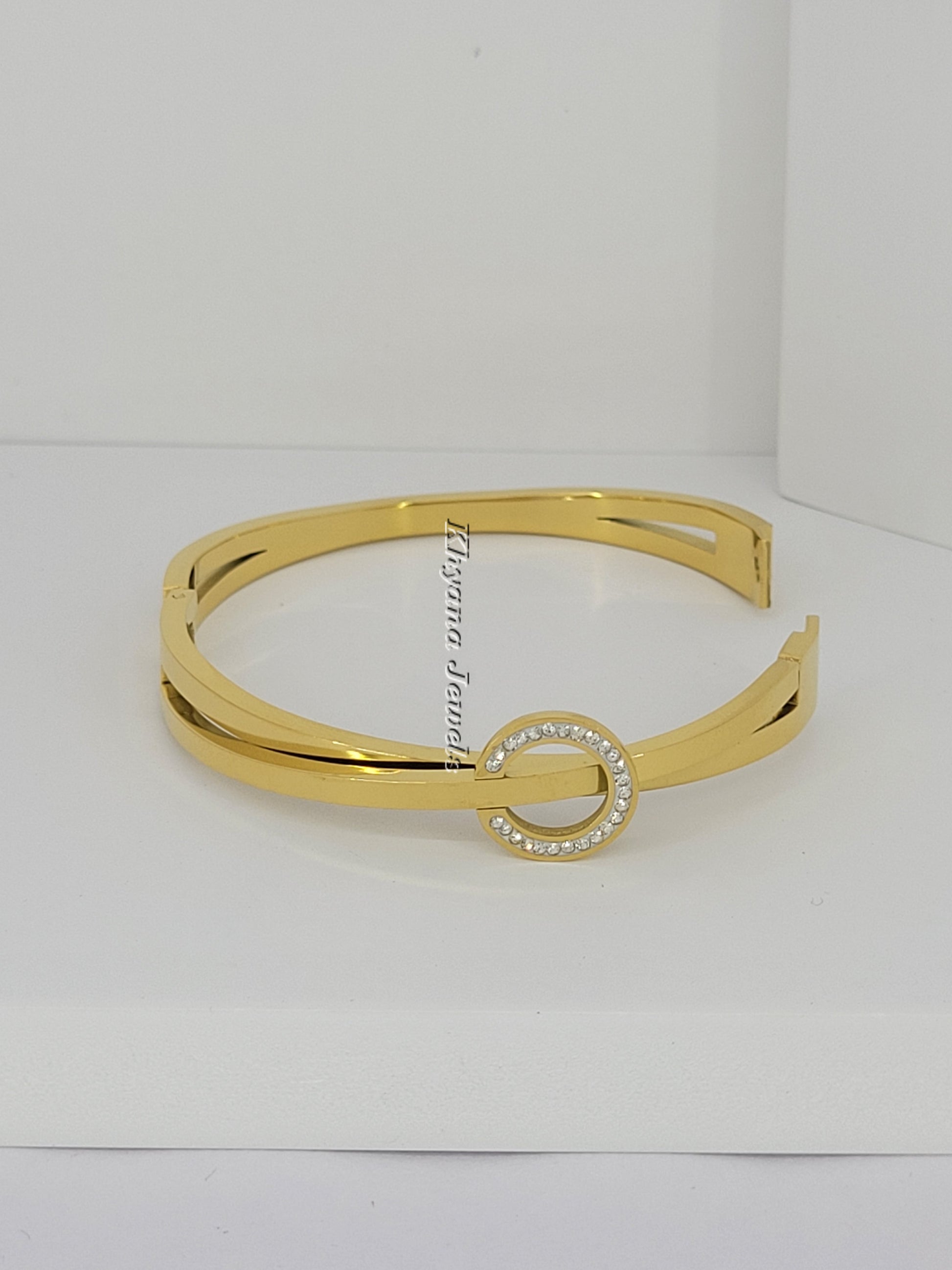 Sleek Crystal Circle Accent Bangle Bangle Bracelet