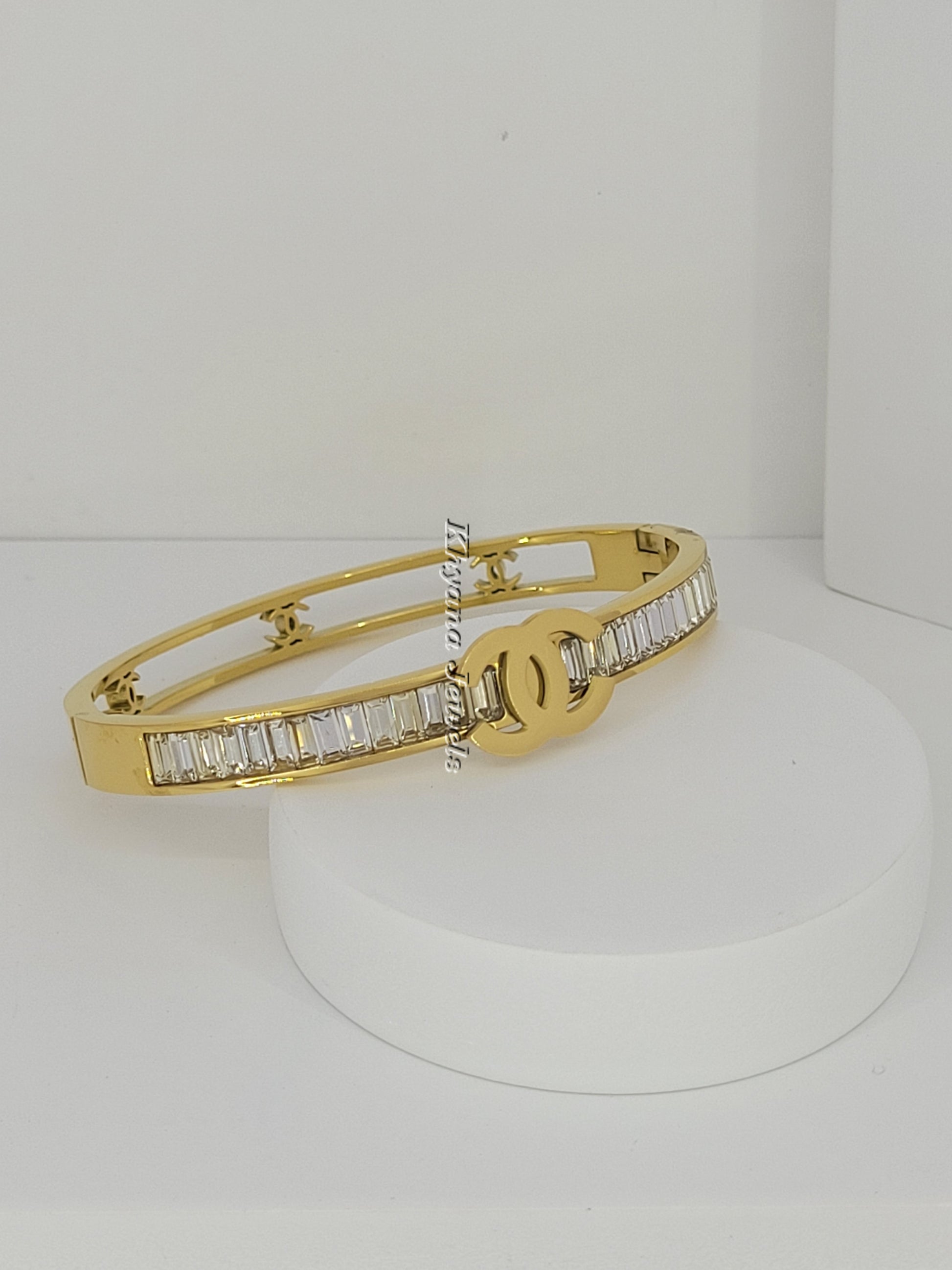 Gold Plated Baguette Bangle