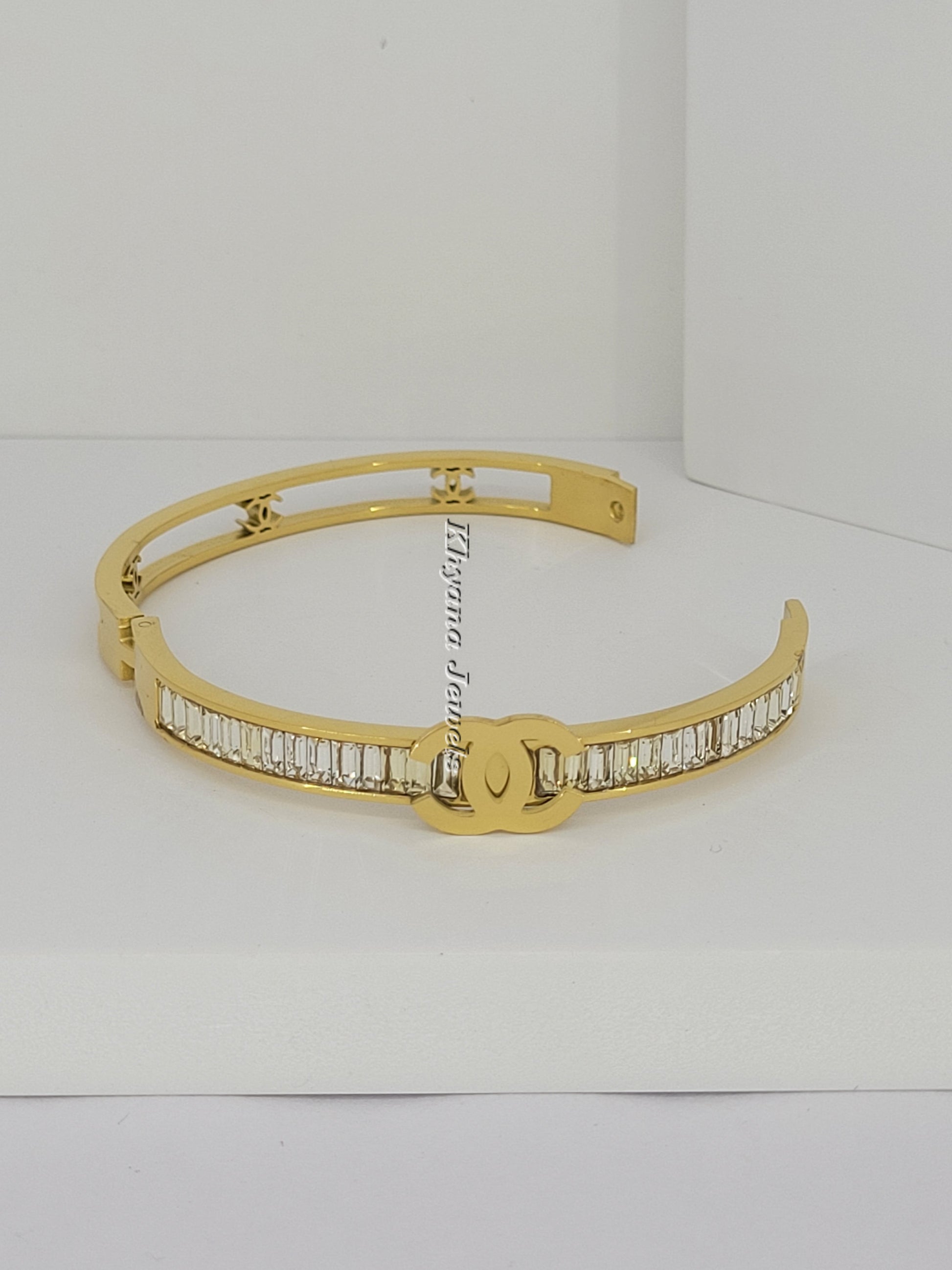 Gold Plated Baguette Bangle