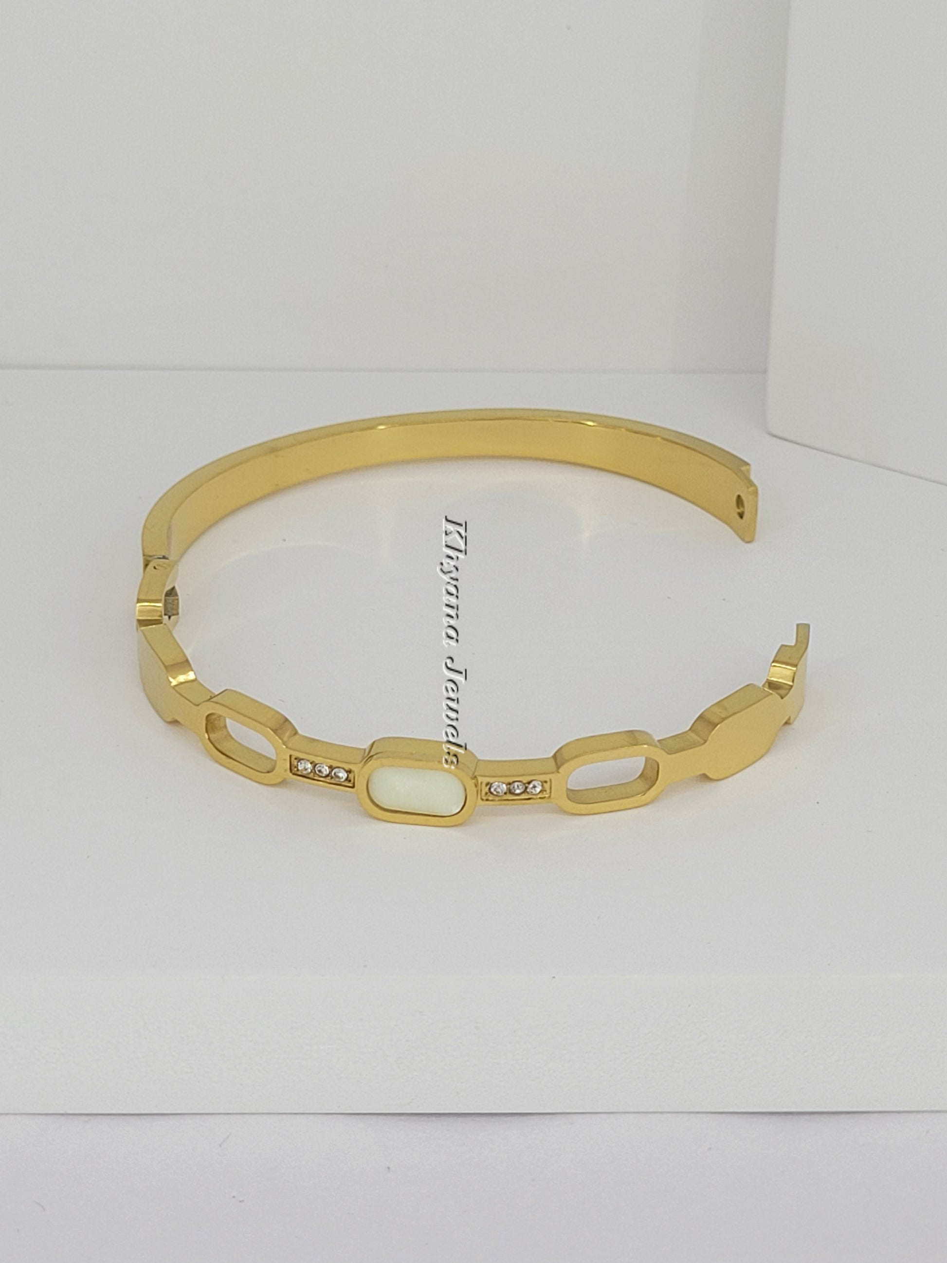 Enamel & Crystal Link Design Bangle