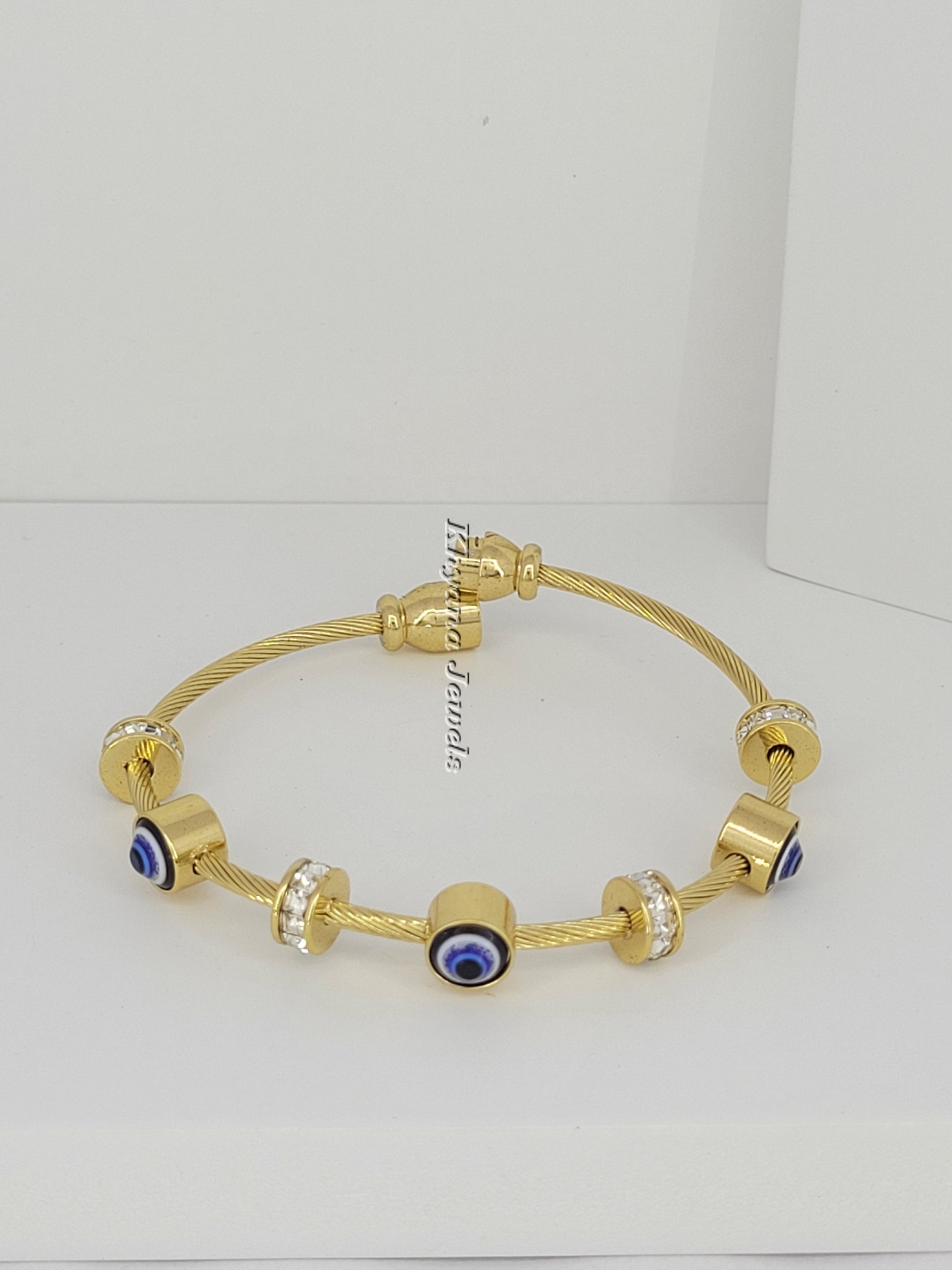 Evil Eye Charm Cable Bracelet