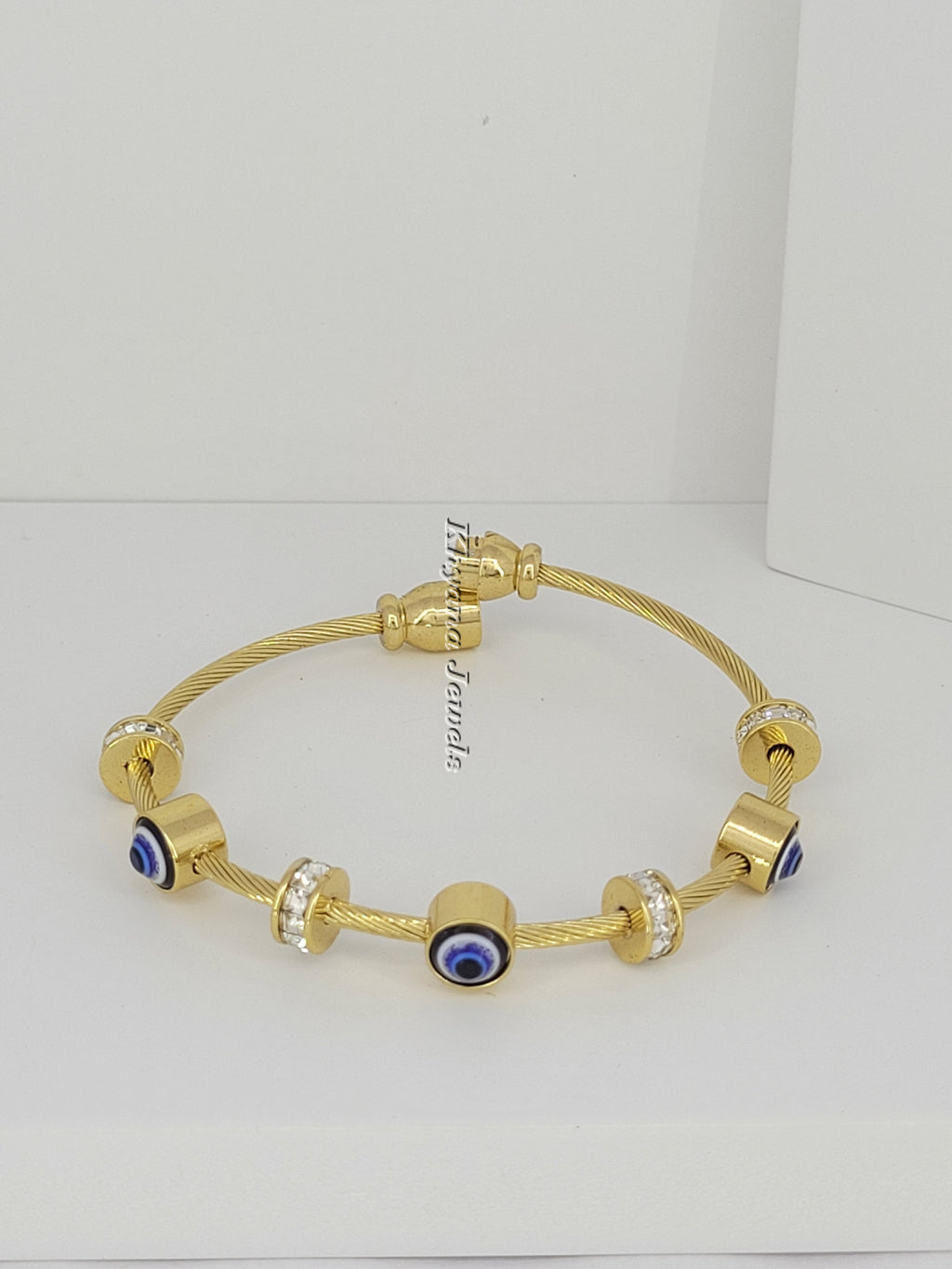 Evil Eye Charm Cable Bracelet