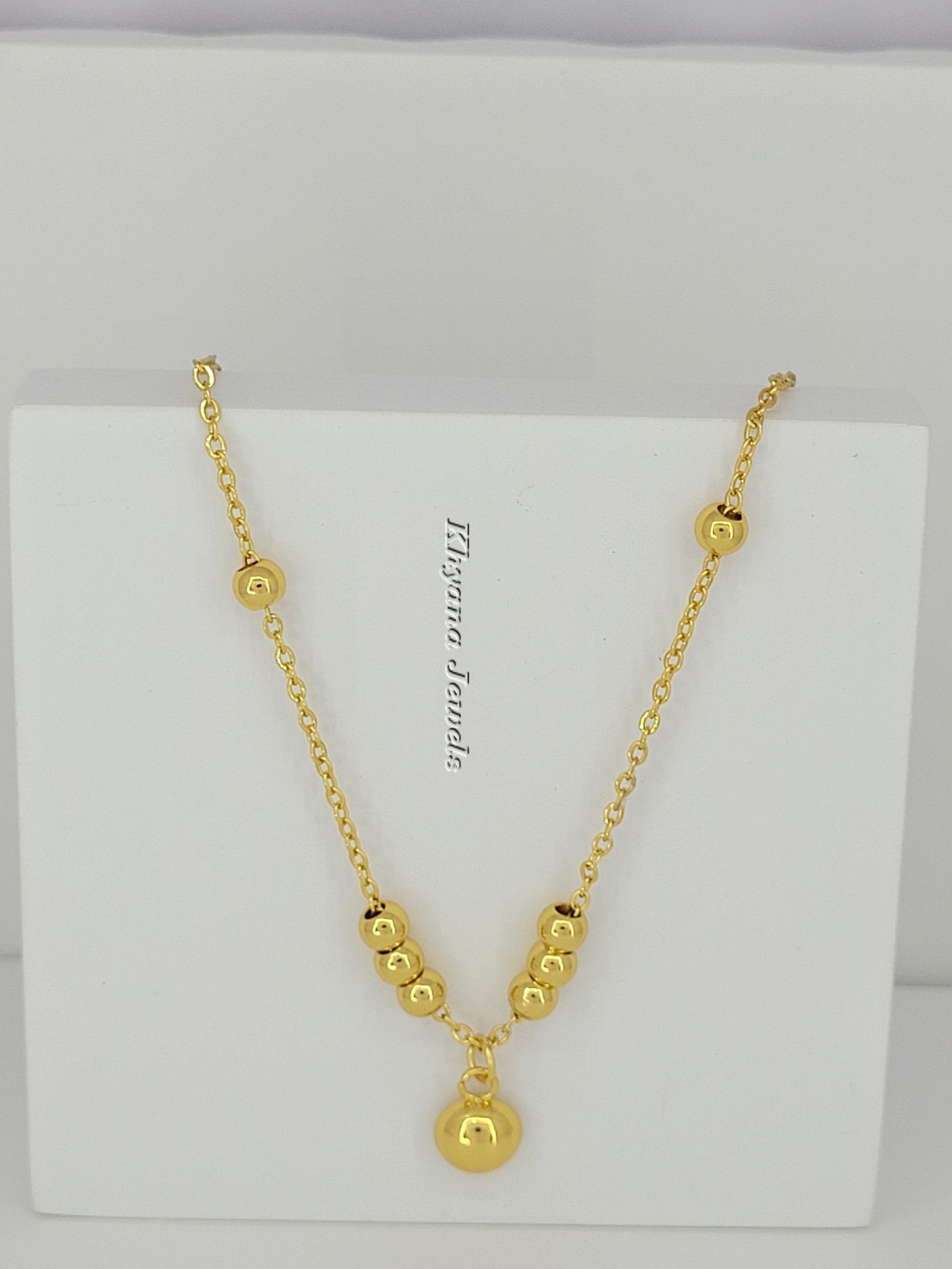 Classic Gold-Plated Ball Charm Anklet