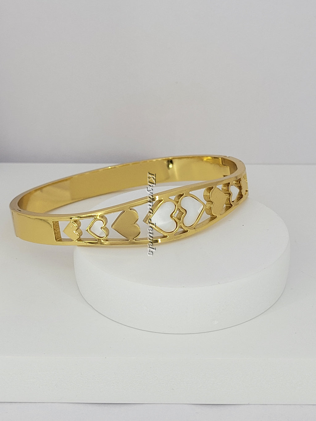 Golden Hearts Cutout Bangle