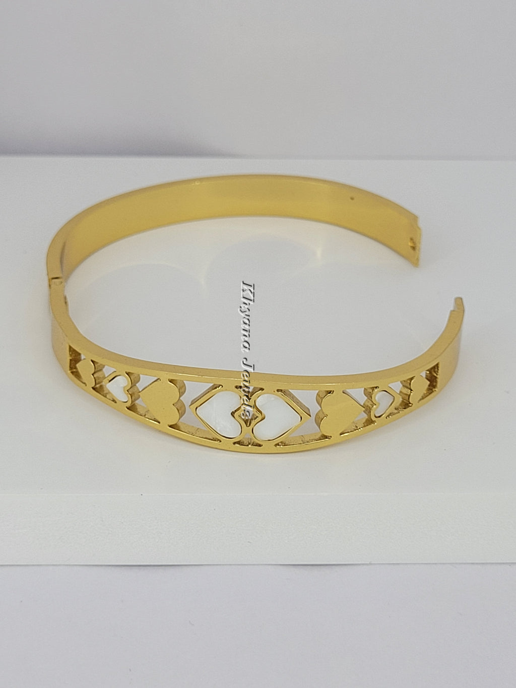 Golden Hearts Cutout Bangle