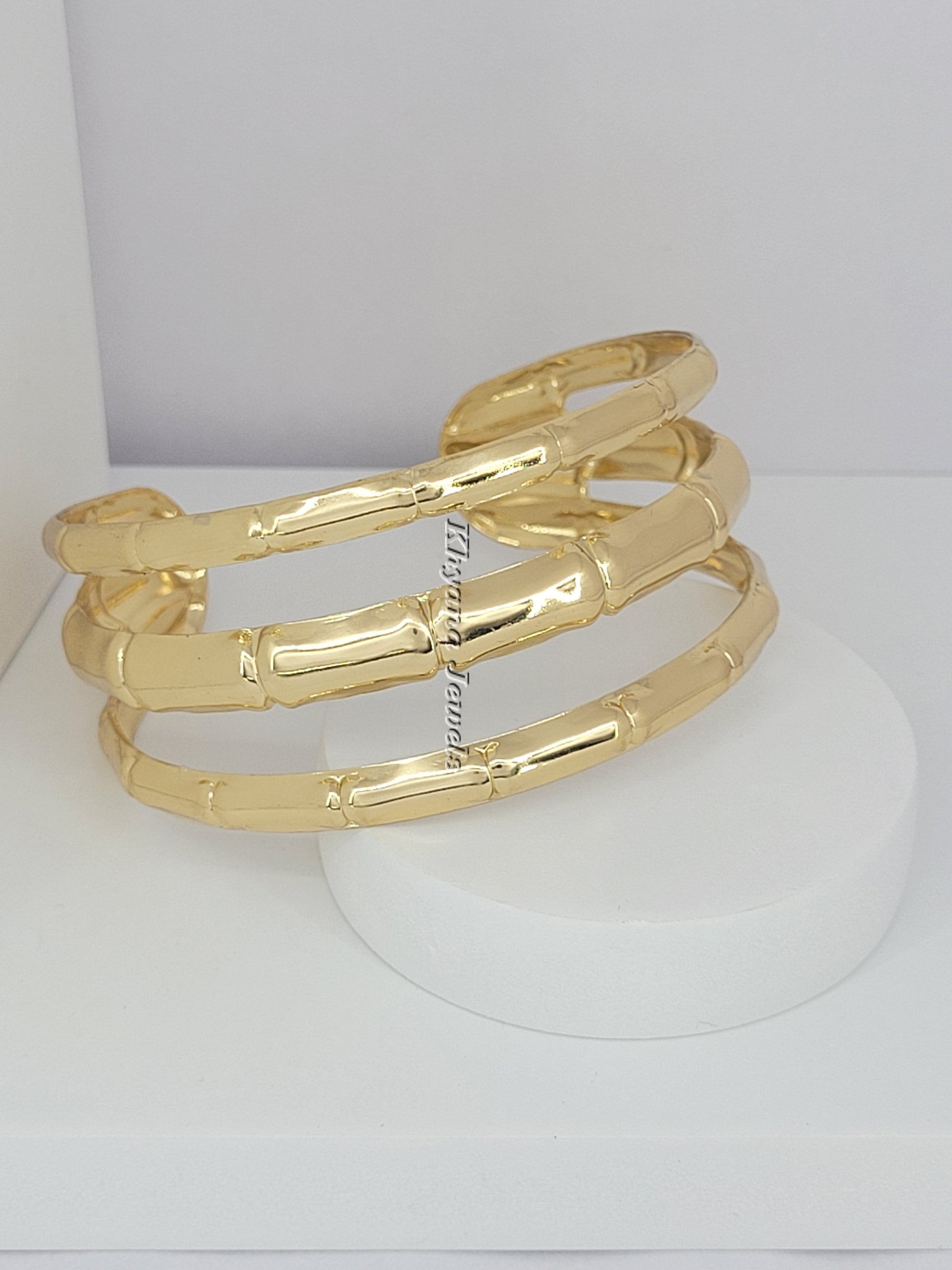 Triple-Layer Bamboo Cuff Bracelet