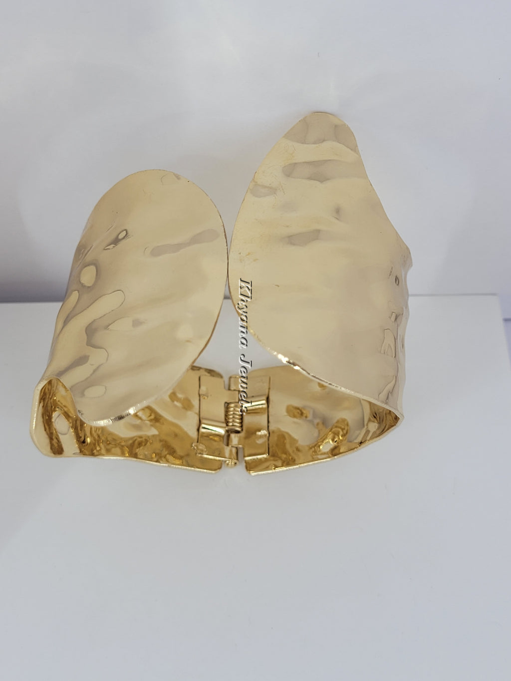 Hammered Wave Statement Cuff Bracelet