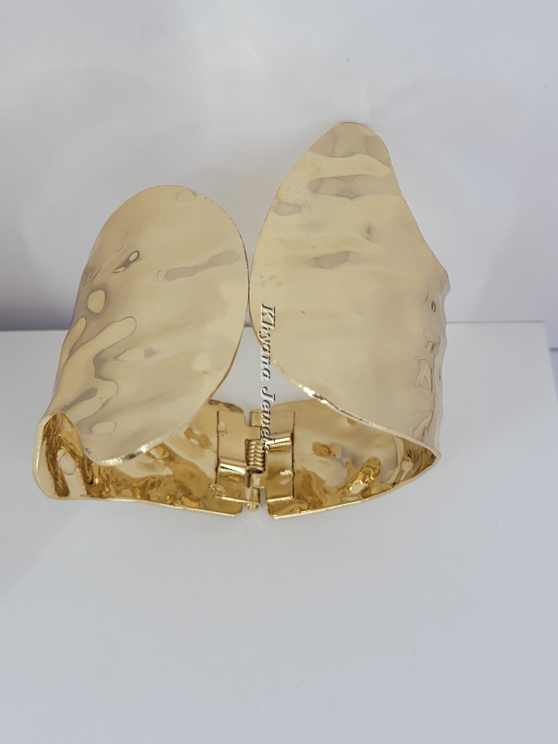 Hammered Wave Statement Cuff Bracelet