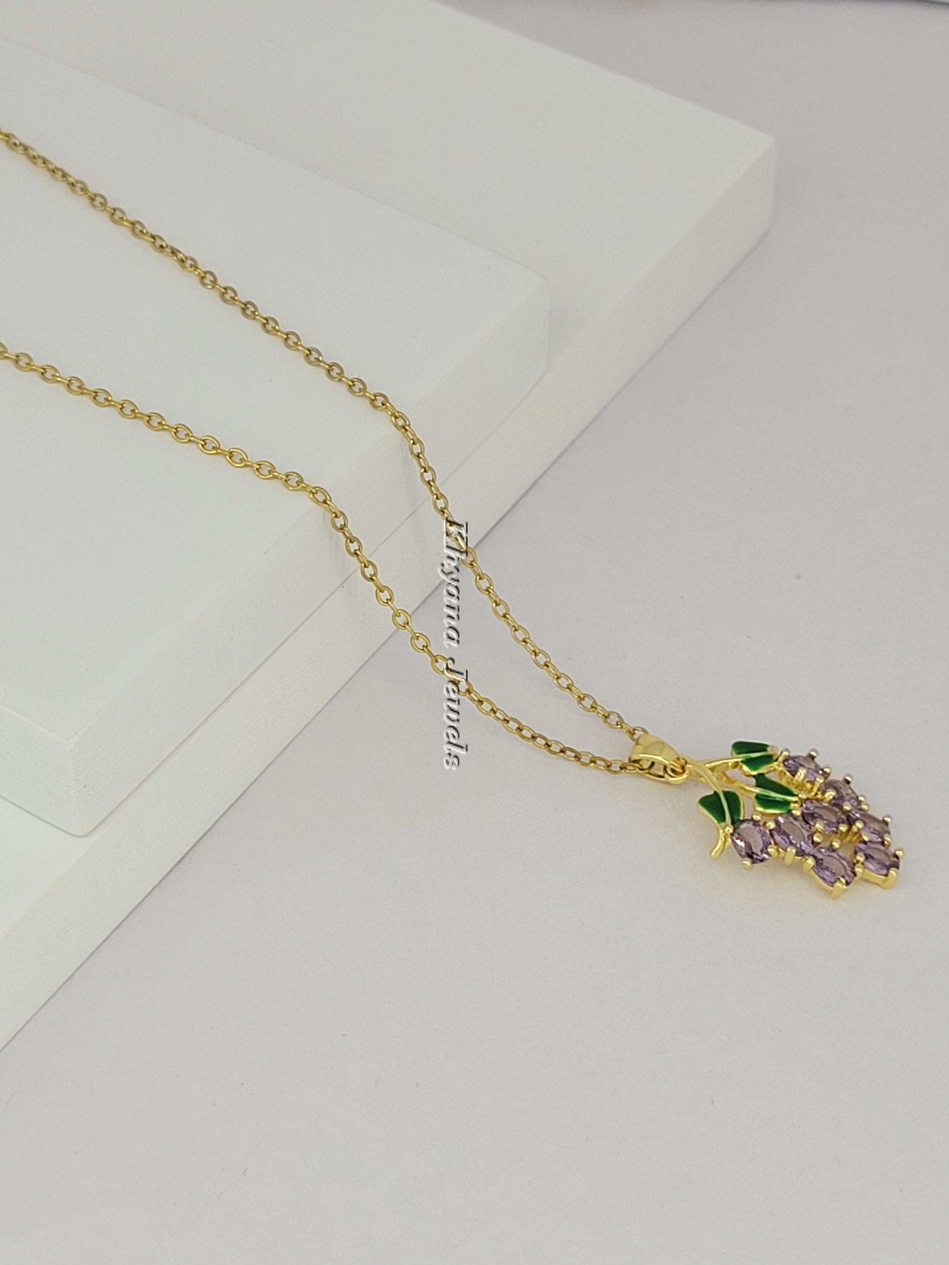 Purple Grape Pendant Necklace